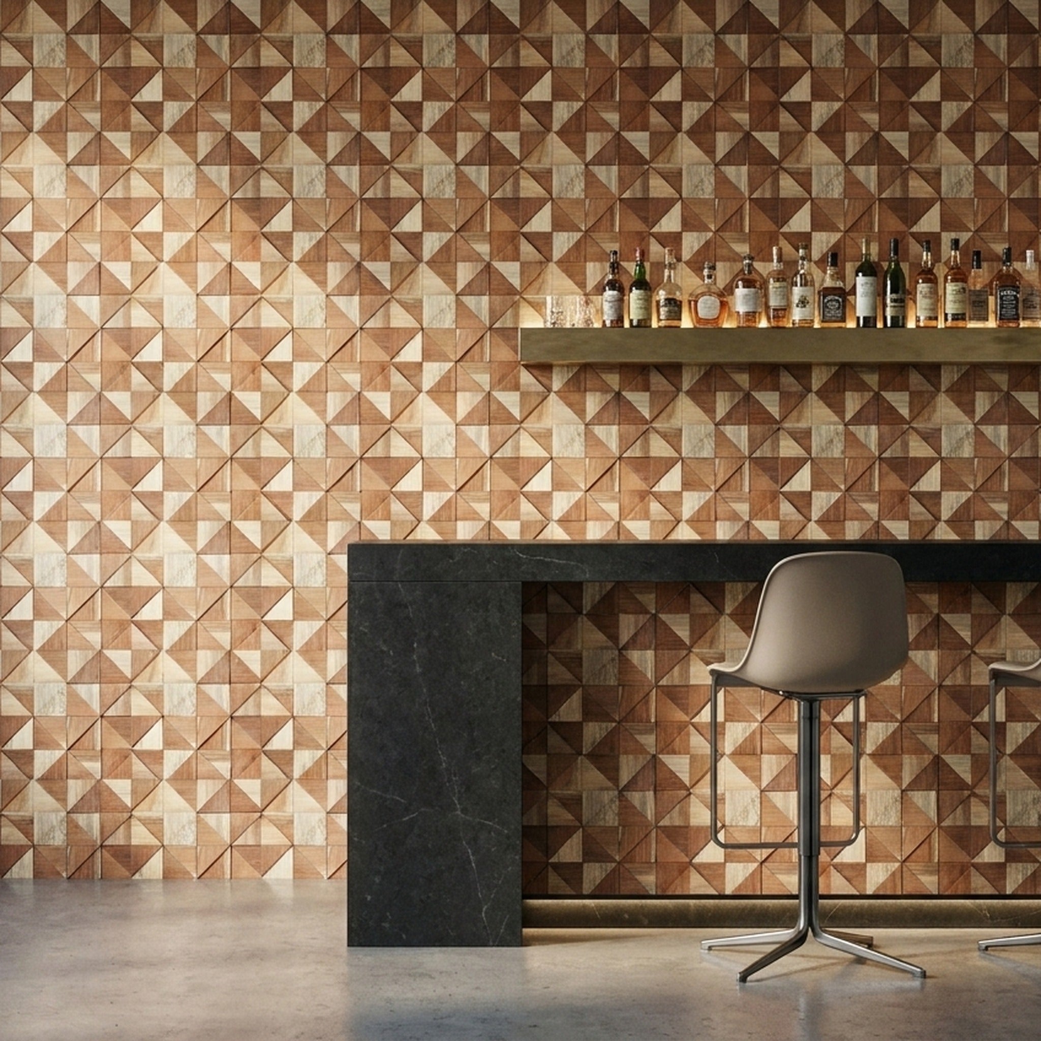 3D Wood Wall Panel | Merbau | 12×12"