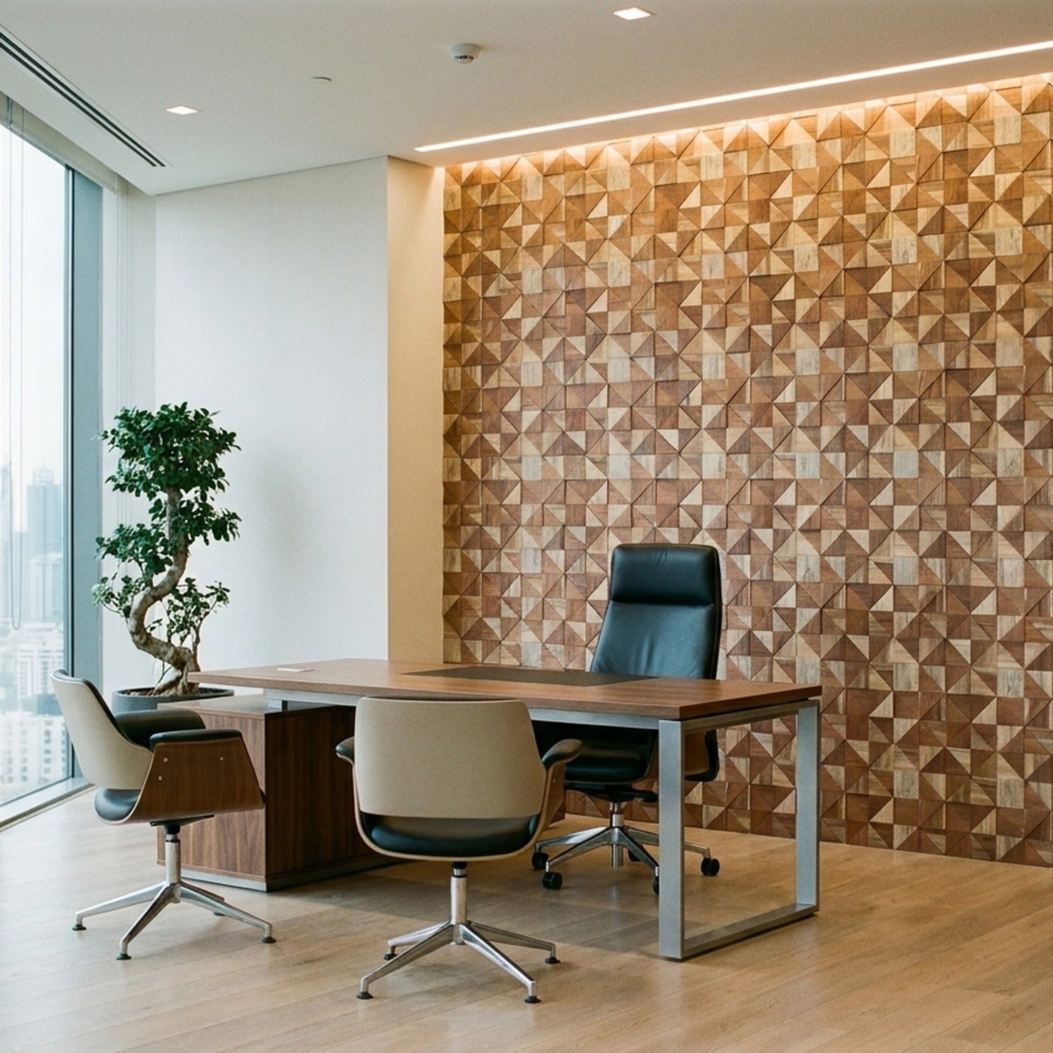 3D Wood Wall Panel | Merbau | 12×12"