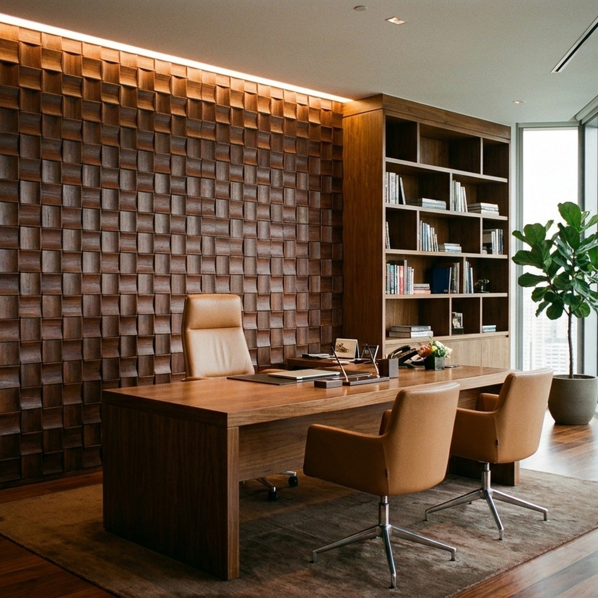 3D Wood Wall Panel | Merbau Long | 12×24"