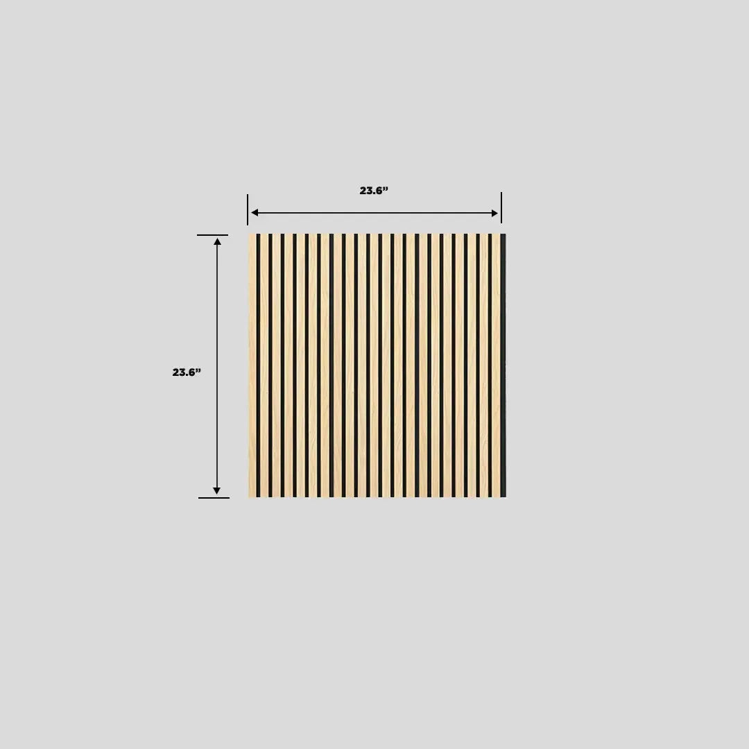 Tile (4 in a box) - Acoustic Slat Wall Panel | Natural Oak | Premium 3-sided Wood Veneer