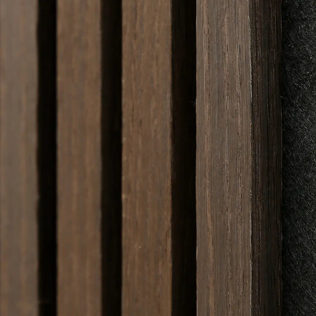 Acoustic Slat Wall Panel | Smoked Oak | Premium 3-sided Wood Veneer