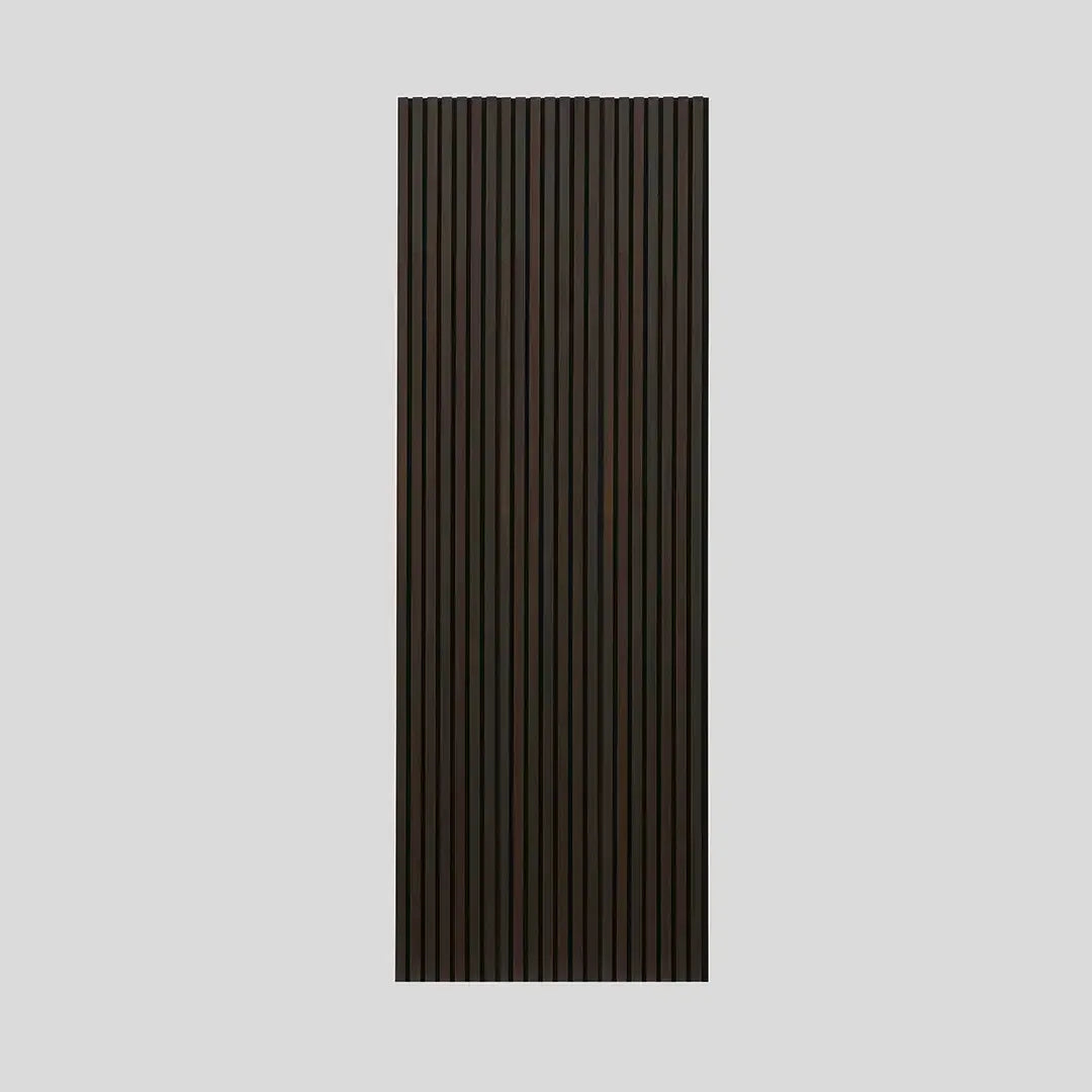 Acoustic Slat Wall Panel | Smoked Oak | Premium 3-sided Wood Veneer