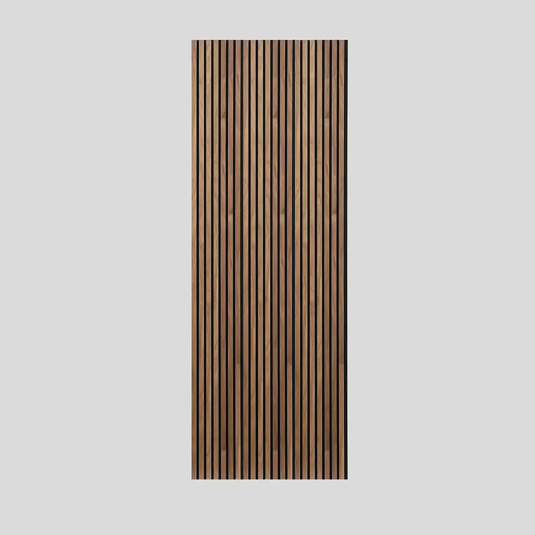 Acoustic Slat Wall Panel | Walnut | Premium 3-sided Wood Veneer