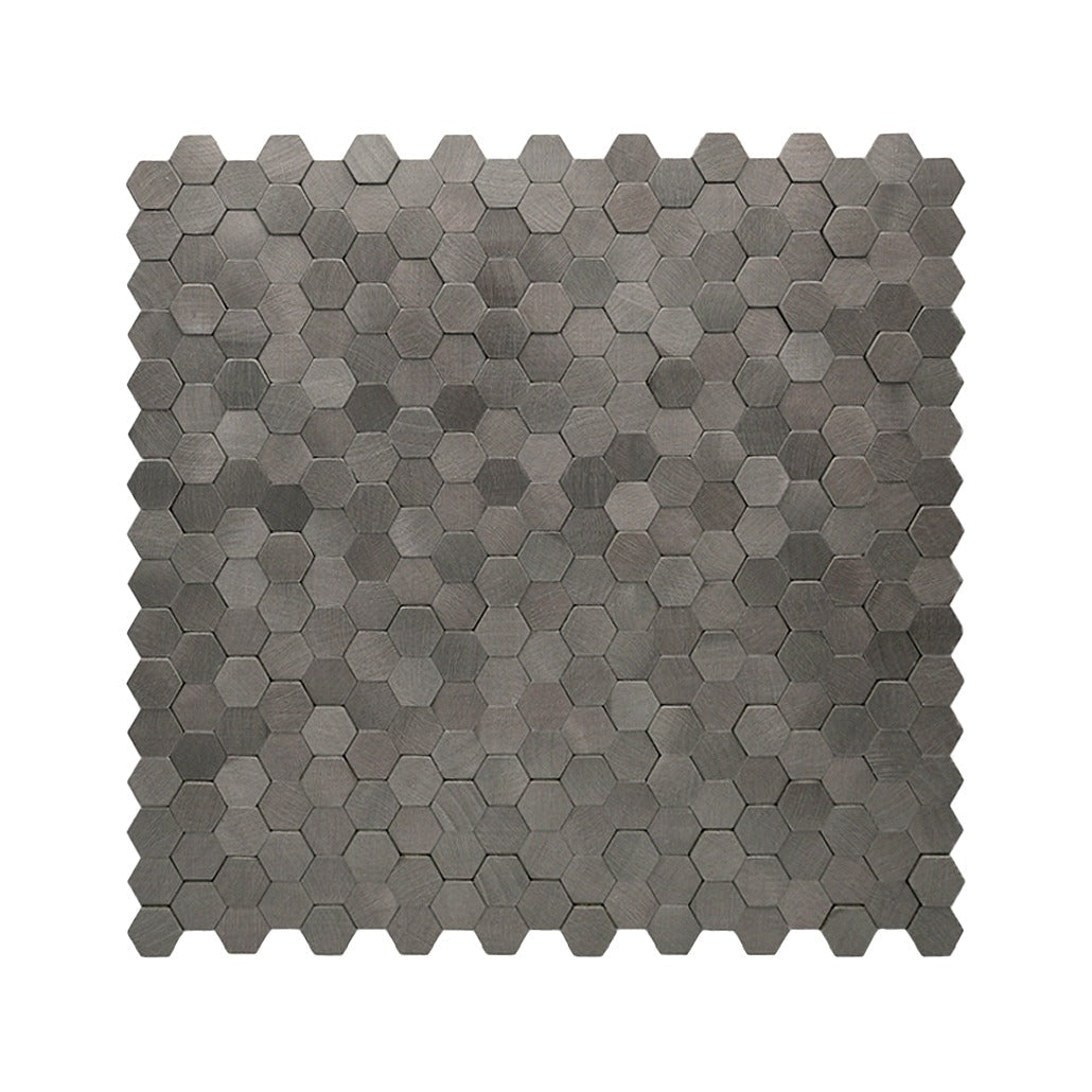Peel and Stick Backsplash | Mini Hexagon 3D Anthracite | 11.73×12.09"