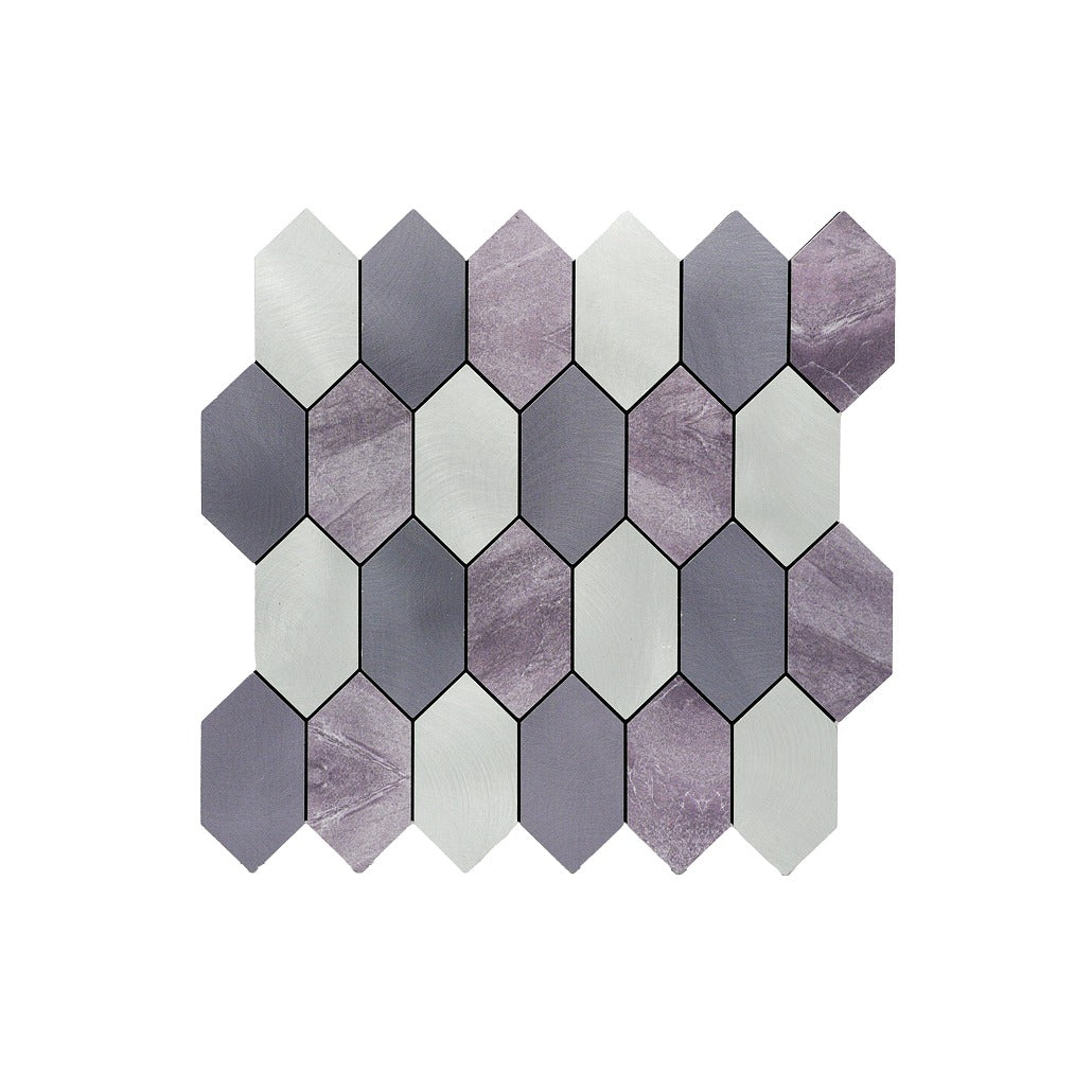 Peel and Stick Backsplash | Picket Mauve | 11.81×11.81"
