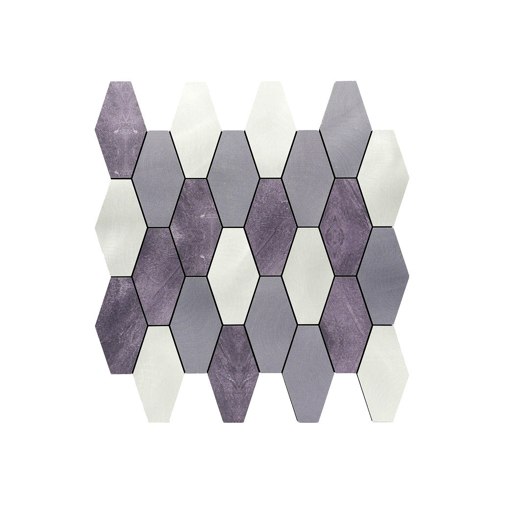 Peel and Stick Backsplash | Picket Purple | 11.81×11.81"