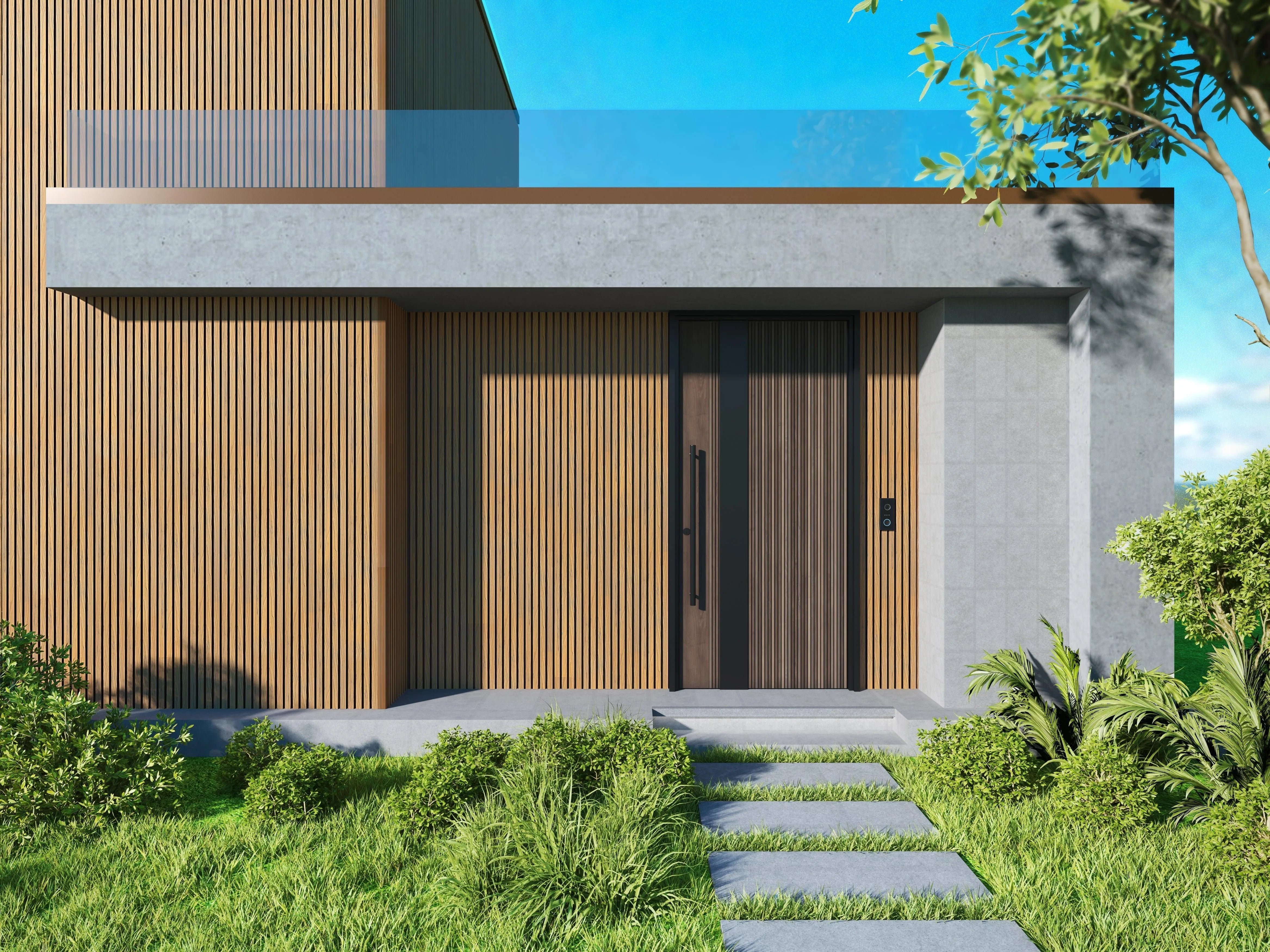 Exterior Wall Panel Birch 94.5" | Garden | 3D Wood Grain