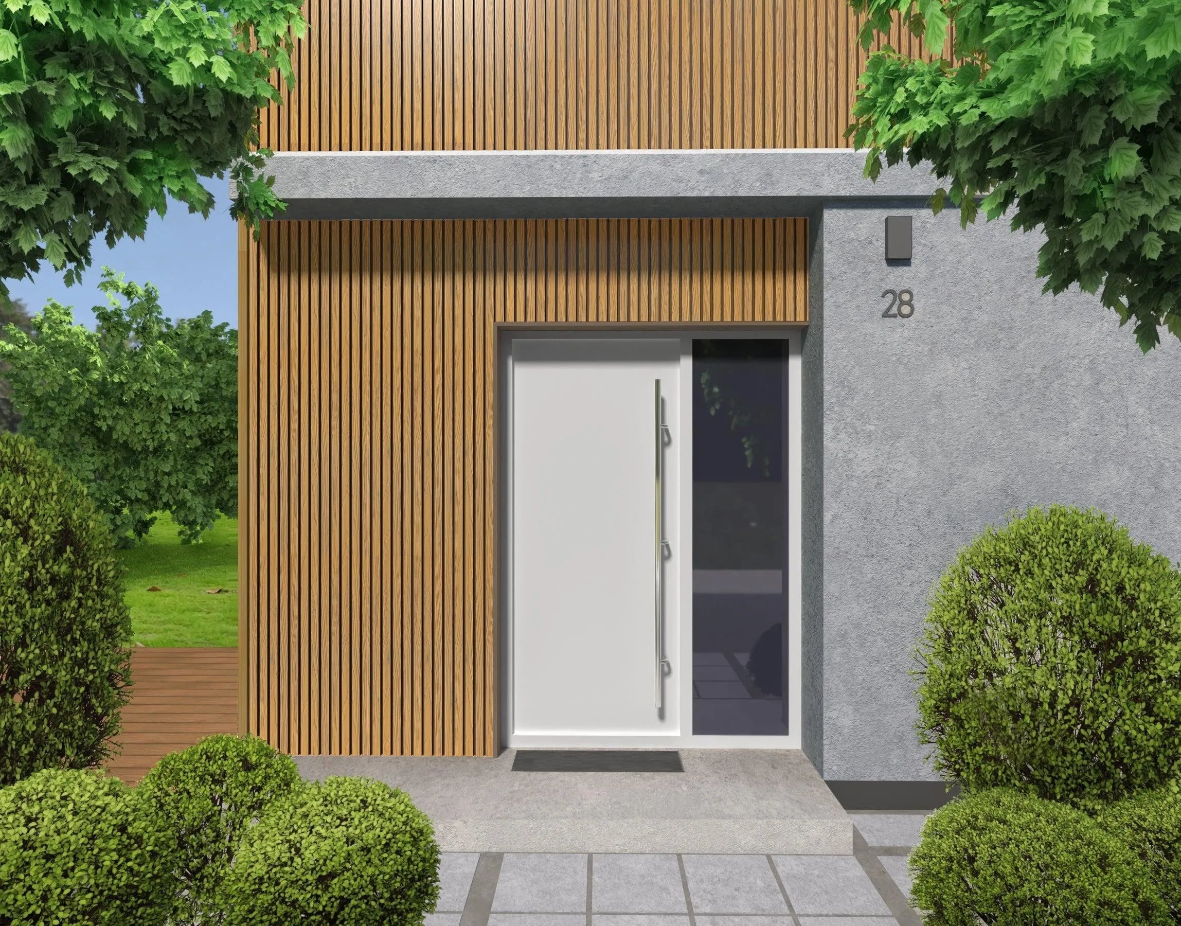 Exterior Wall Panel Birch 94.5" | Garden | 3D Wood Grain