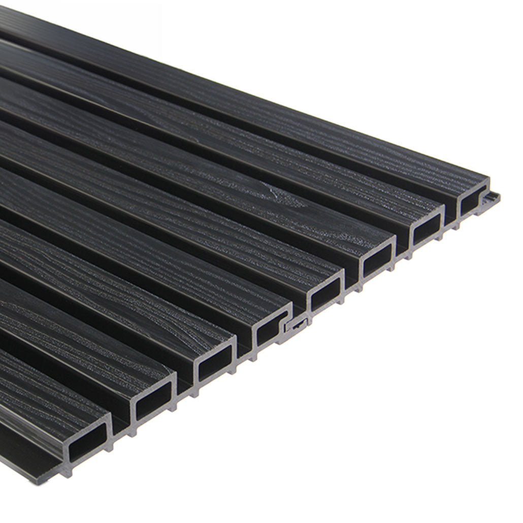 Exterior Wall Panel Black 94.5" | Garden | 3D Wood Grain (2 Panels per Box)