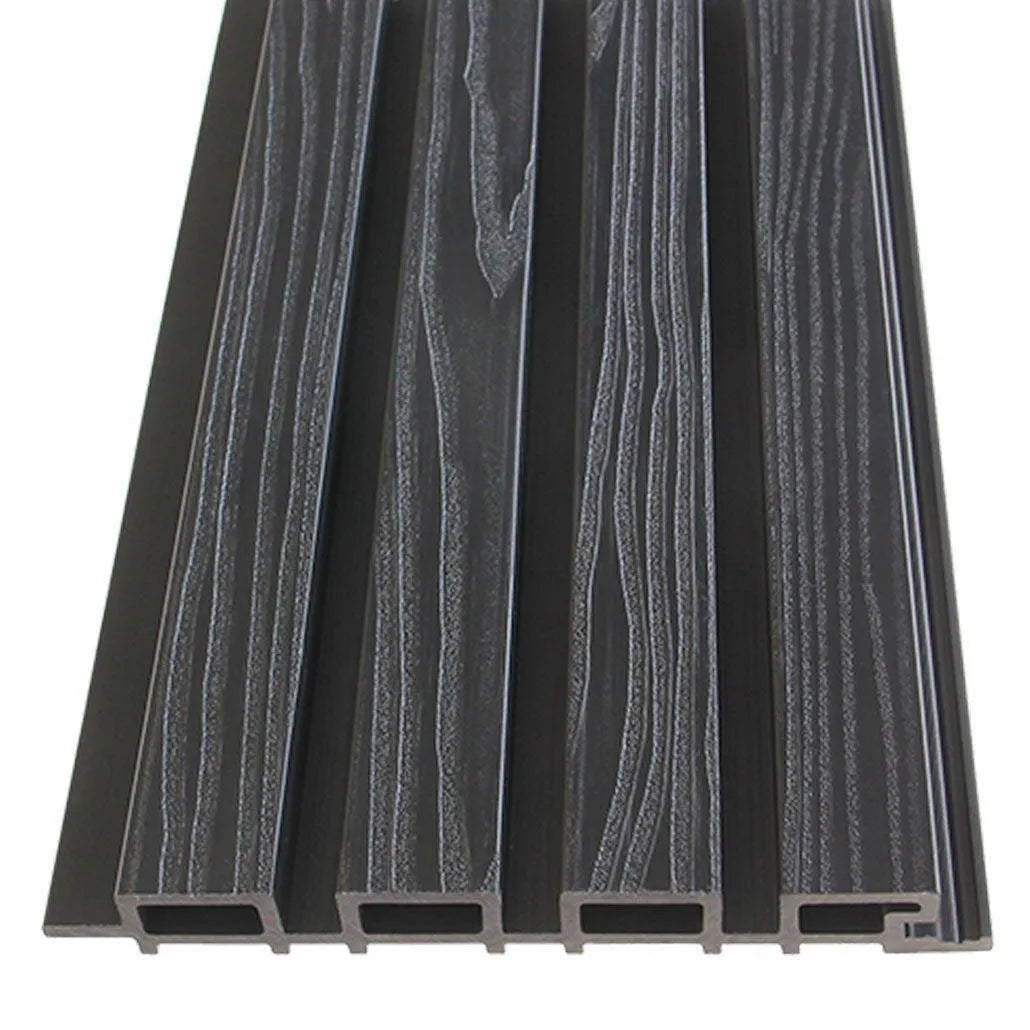 Exterior Wall Panel Black 94.5" | Garden | 3D Wood Grain