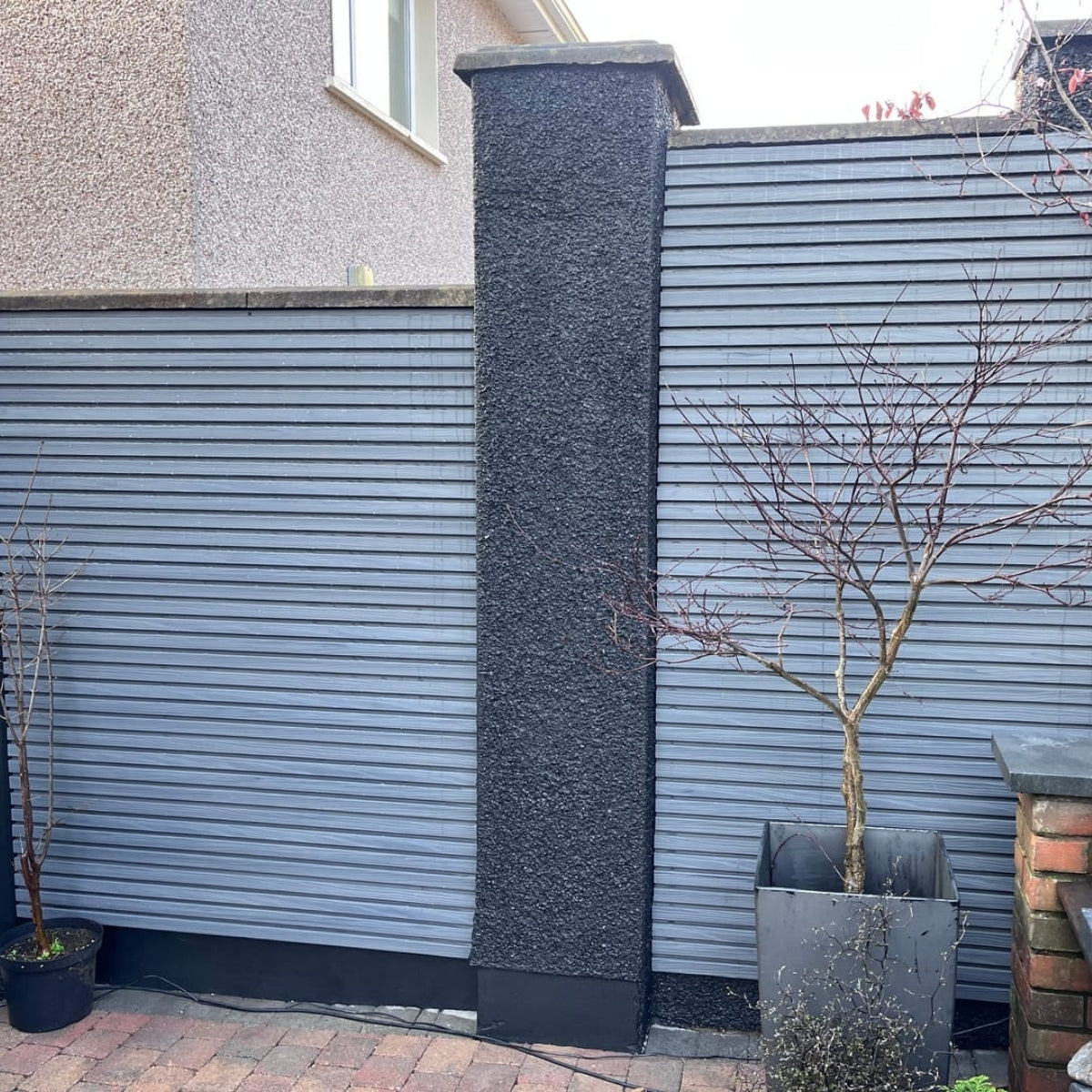 Exterior Wall Panel Stone Gray 94.5" | Garden | 3D Wood Grain