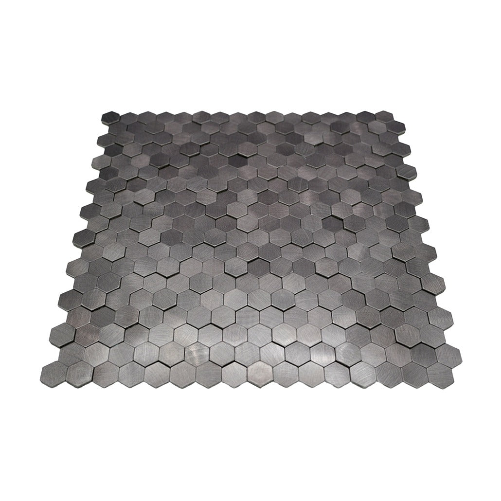 Peel and Stick Backsplash | Mini Hexagon 3D Anthracite | 11.73×12.09"