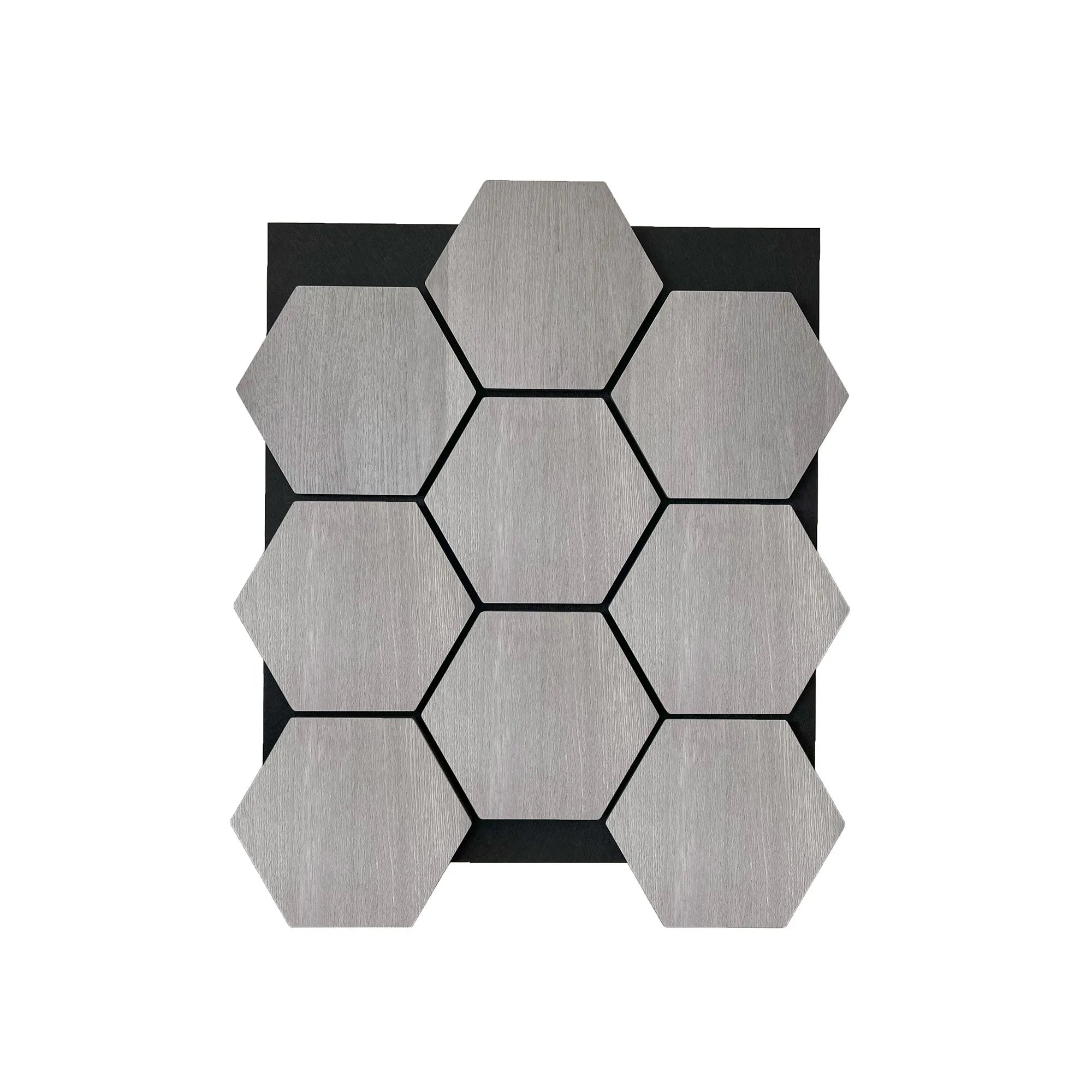 Hexagon Acoustic Panel | Gray Walnut 32 Inch (4 Panels per Box) | Wall Decor
