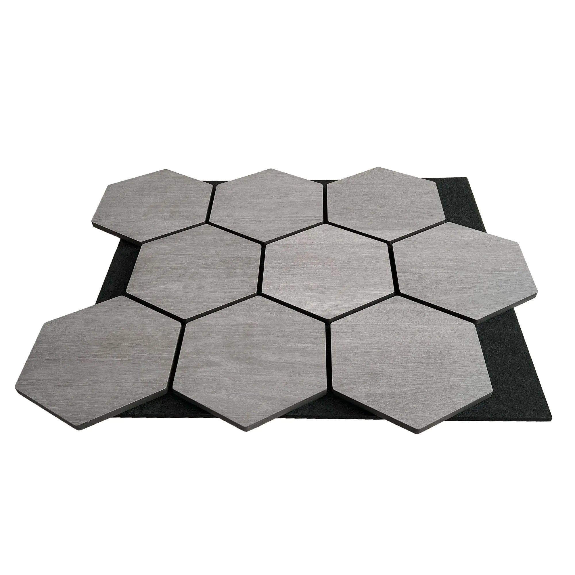 Hexagon Acoustic Panel | Gray Walnut 32 Inch (4 Panels per Box) | Wall Decor