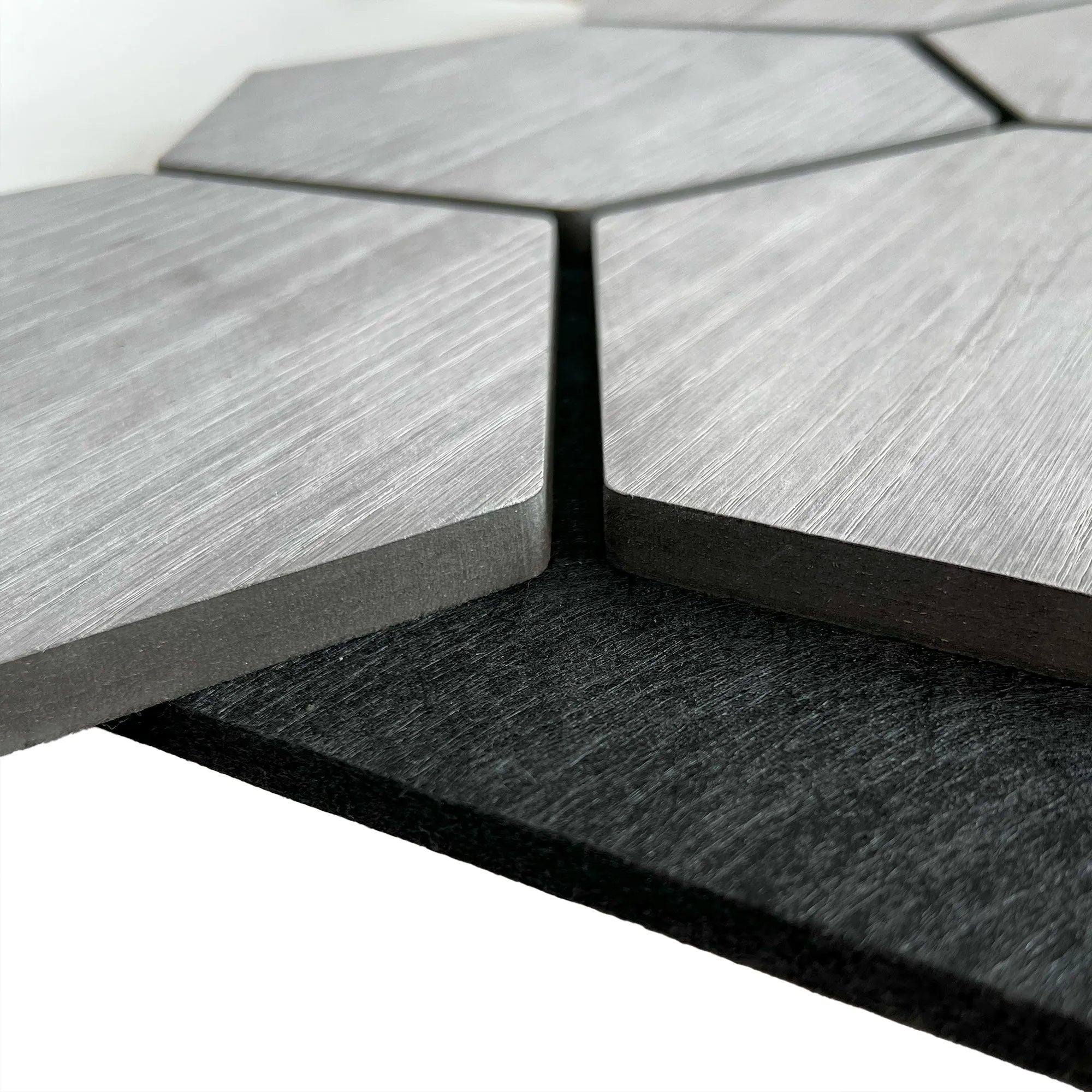 Hexagon Acoustic Panel | Gray Walnut 32 Inch (4 Panels per Box) | Wall Decor