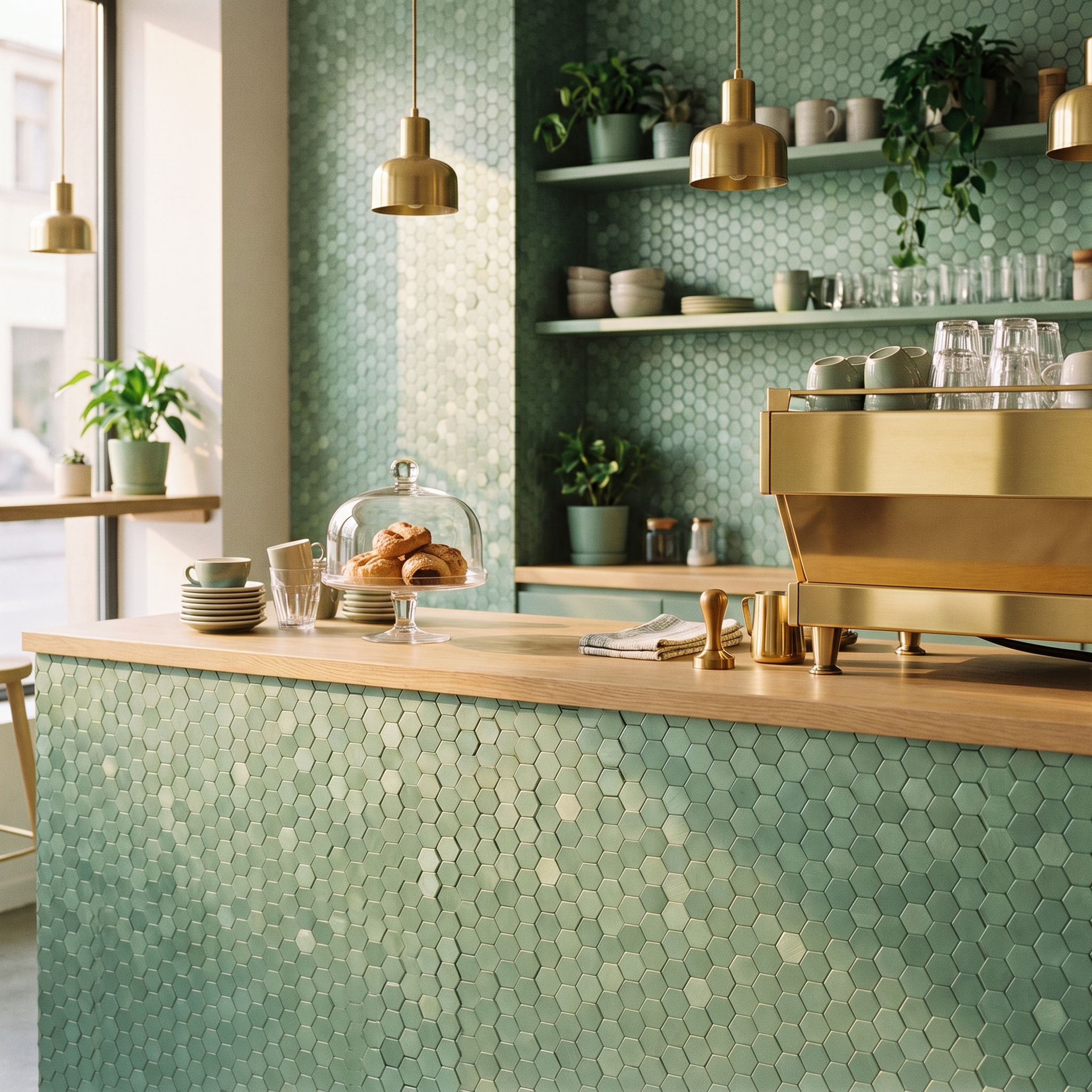 Peel and Stick Backsplash | Mini Hexagon 3D Pastel Green | 11.73×12.09"