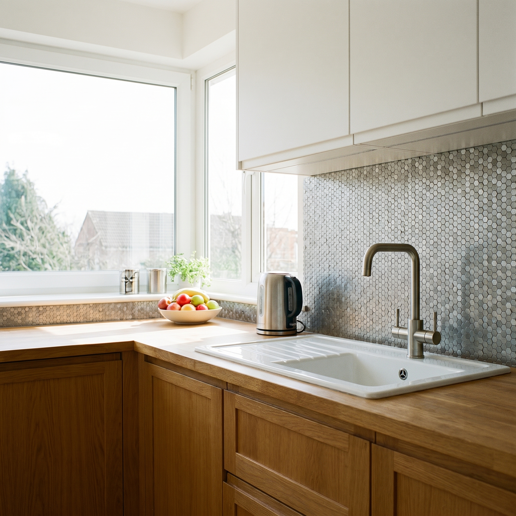 Peel and Stick Backsplash | Mini Hexagon 3D Gray | 11.73×12.09"