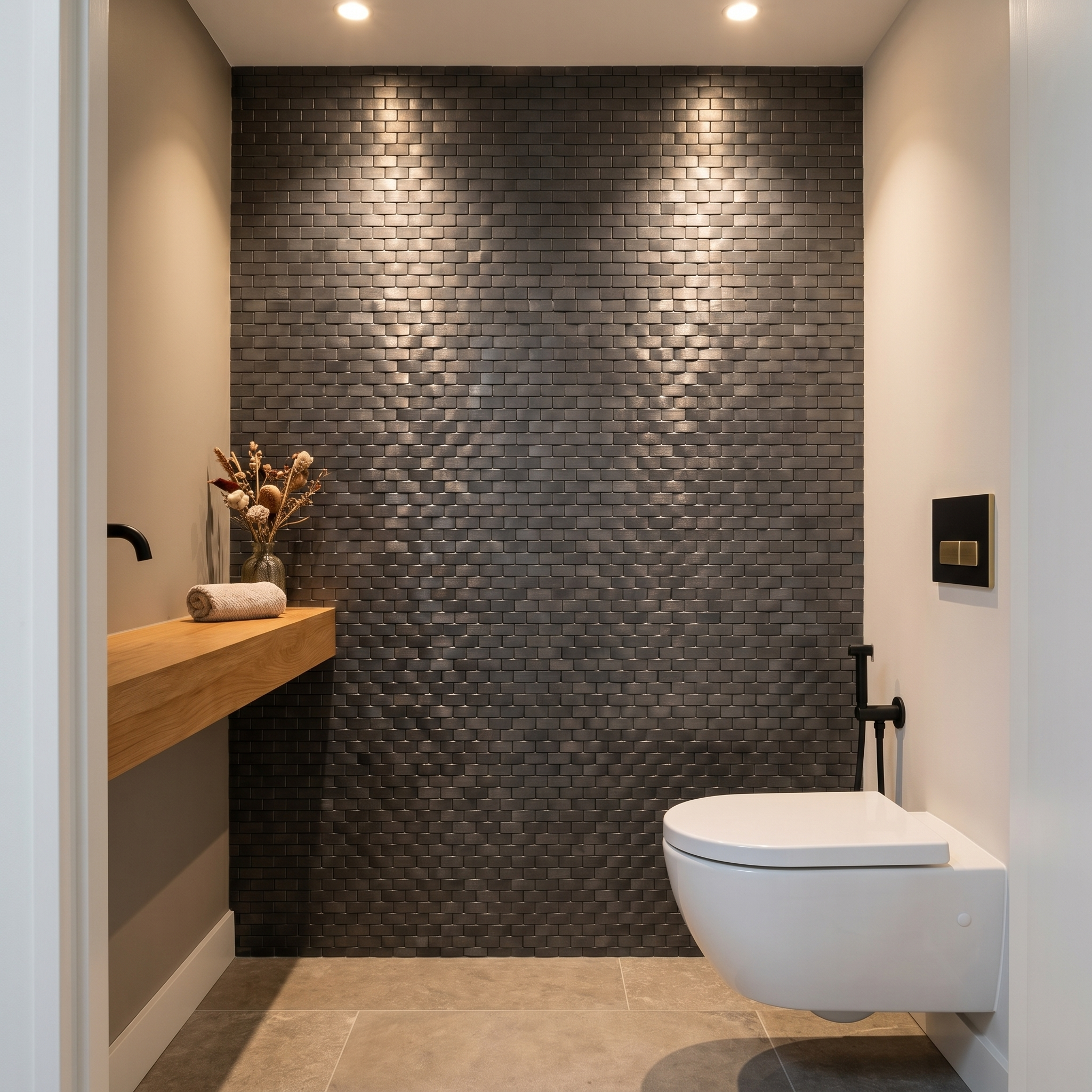 Peel and Stick Backsplash | Brick 3D Anthracite | 11.73×11.81"