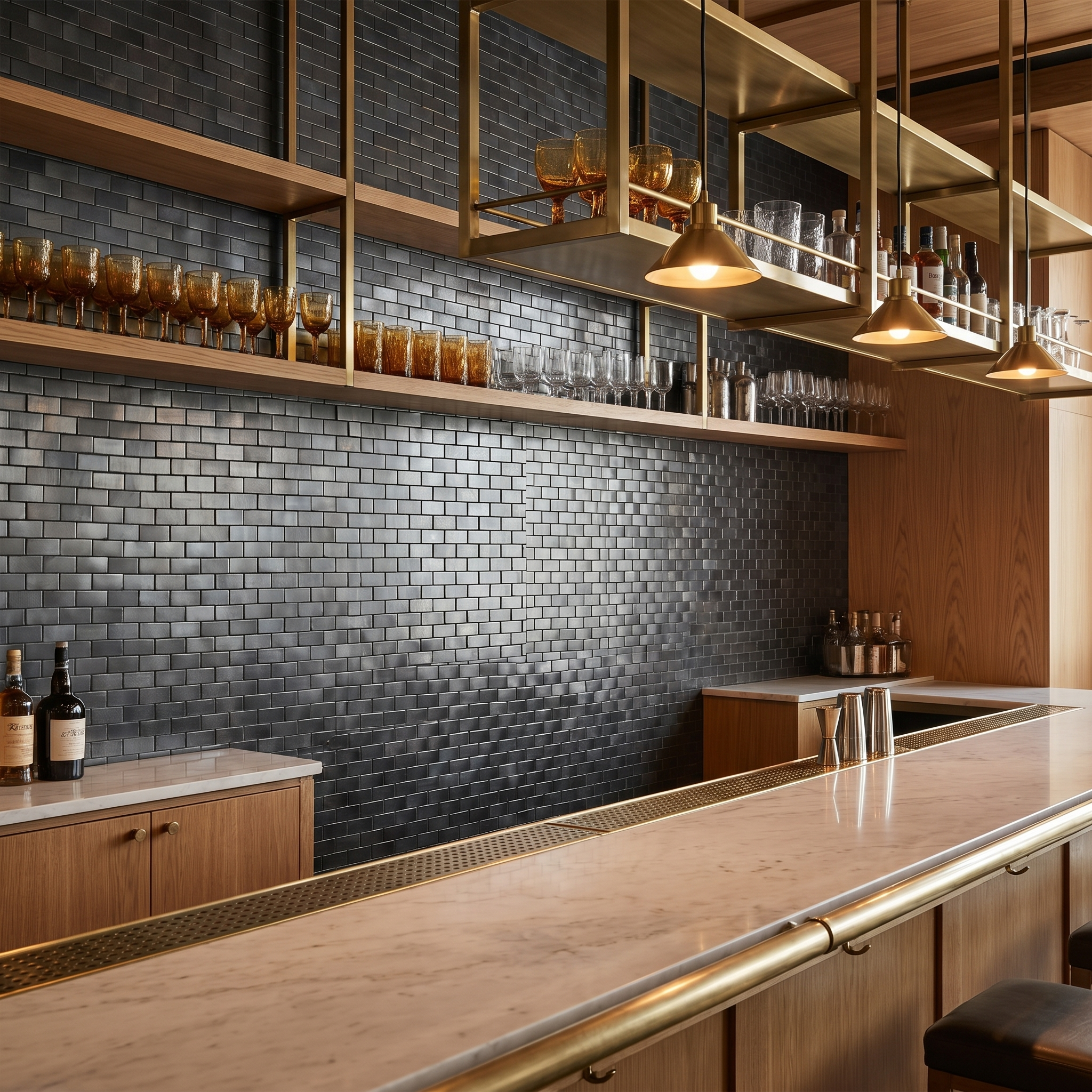 Peel and Stick Backsplash | Brick 3D Anthracite | 11.73×11.81"