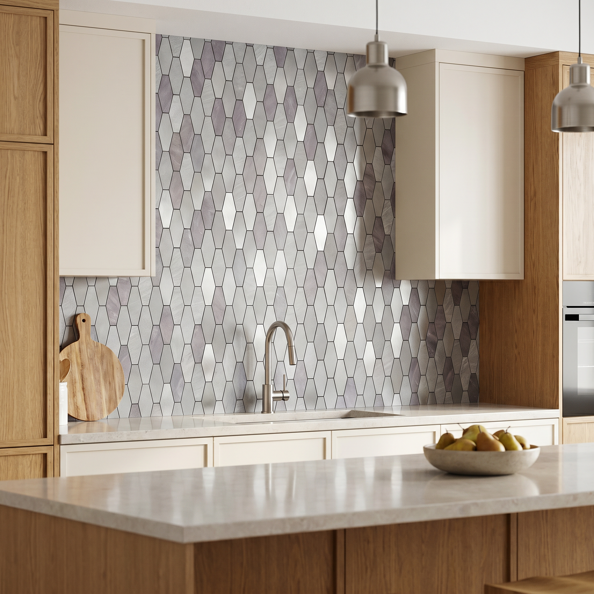 Peel and Stick Backsplash | Picket Gray | 11.81×11.81"