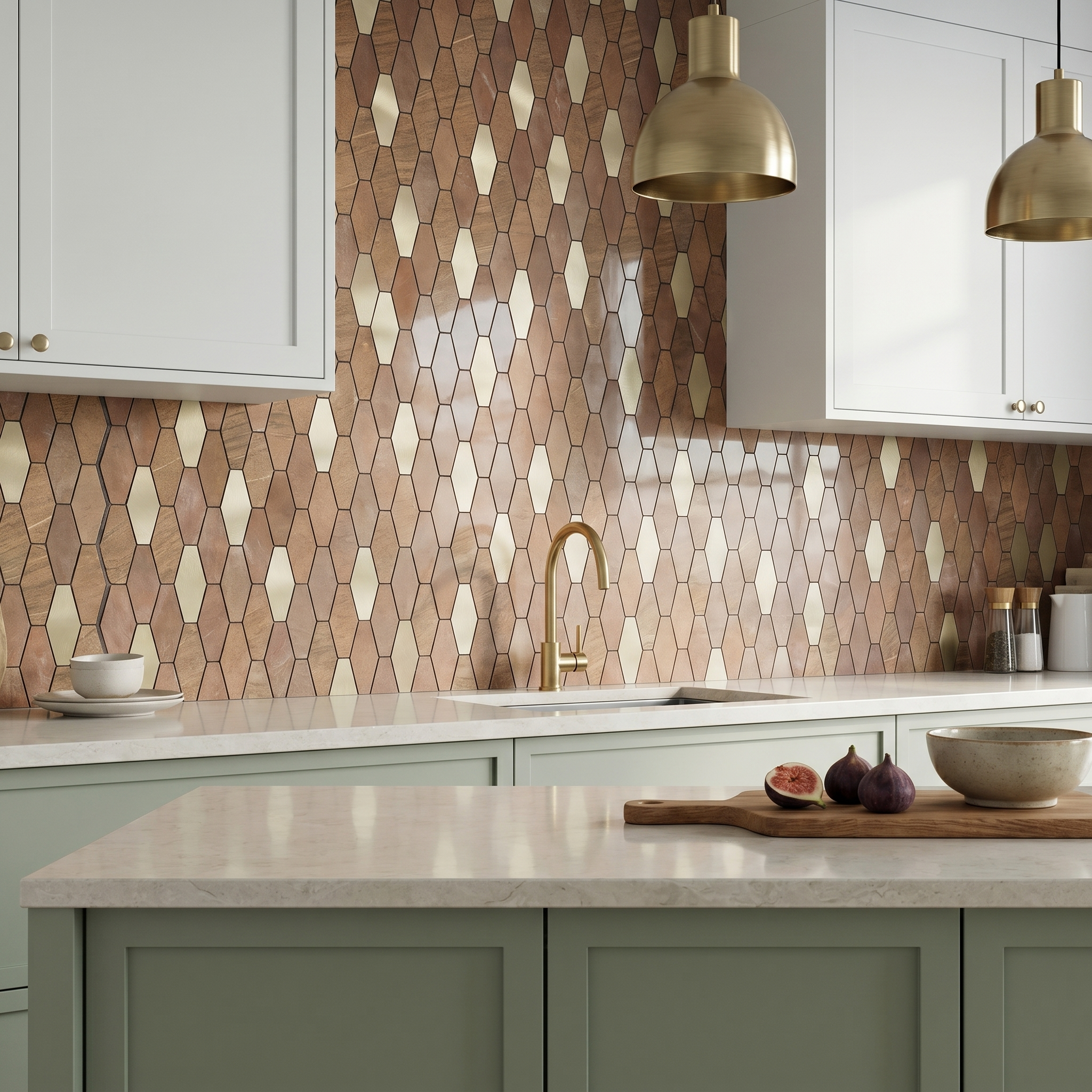Peel and Stick Backsplash | Picket Brown | 11.81×11.81"