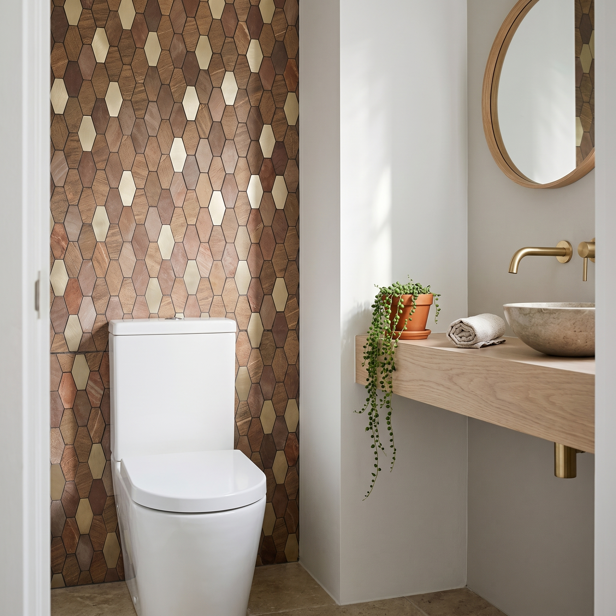 Peel and Stick Backsplash | Picket Brown | 11.81×11.81"