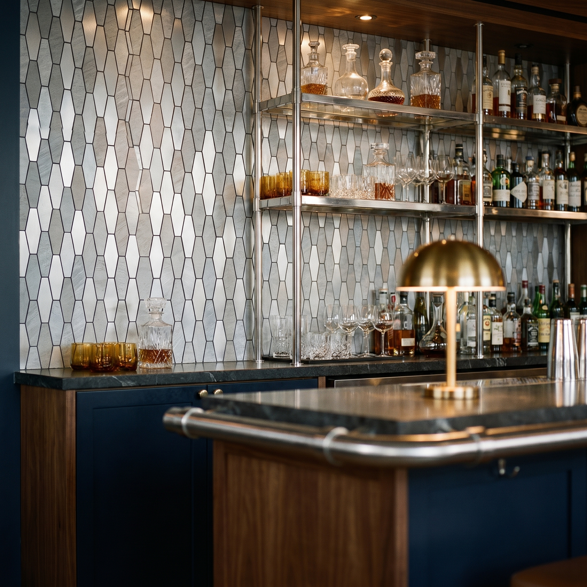Peel and Stick Backsplash | Picket Silver | 11.81×11.81"