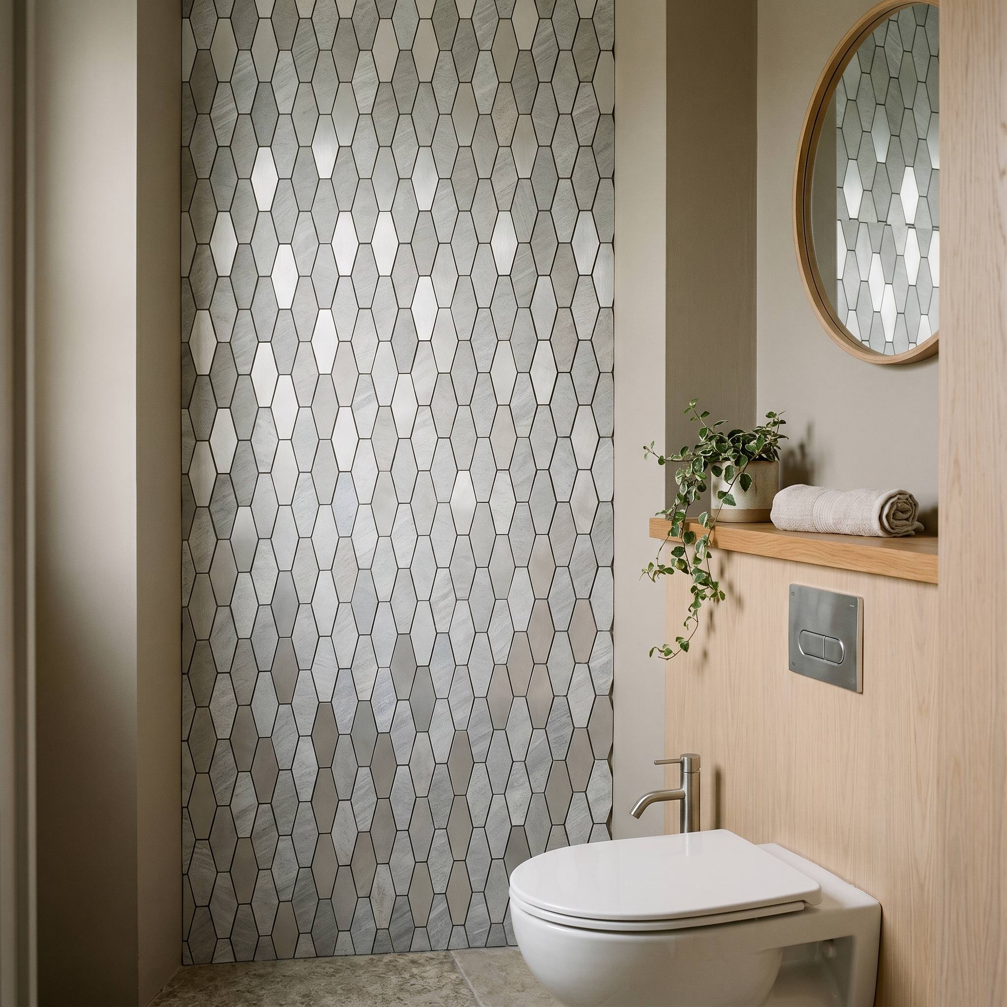 Peel and Stick Backsplash | Picket Silver | 11.81×11.81"