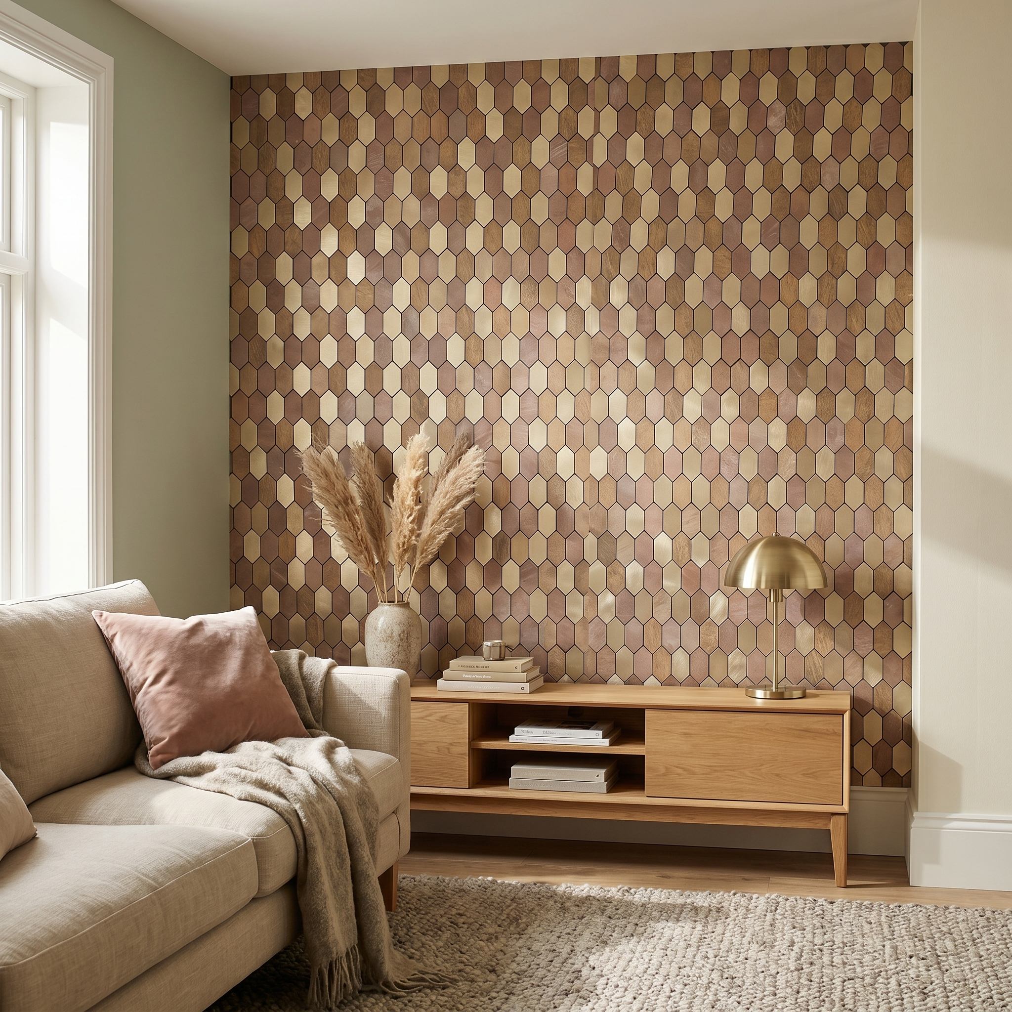 Peel and Stick Backsplash | Picket Champagne | 11.81×11.81"