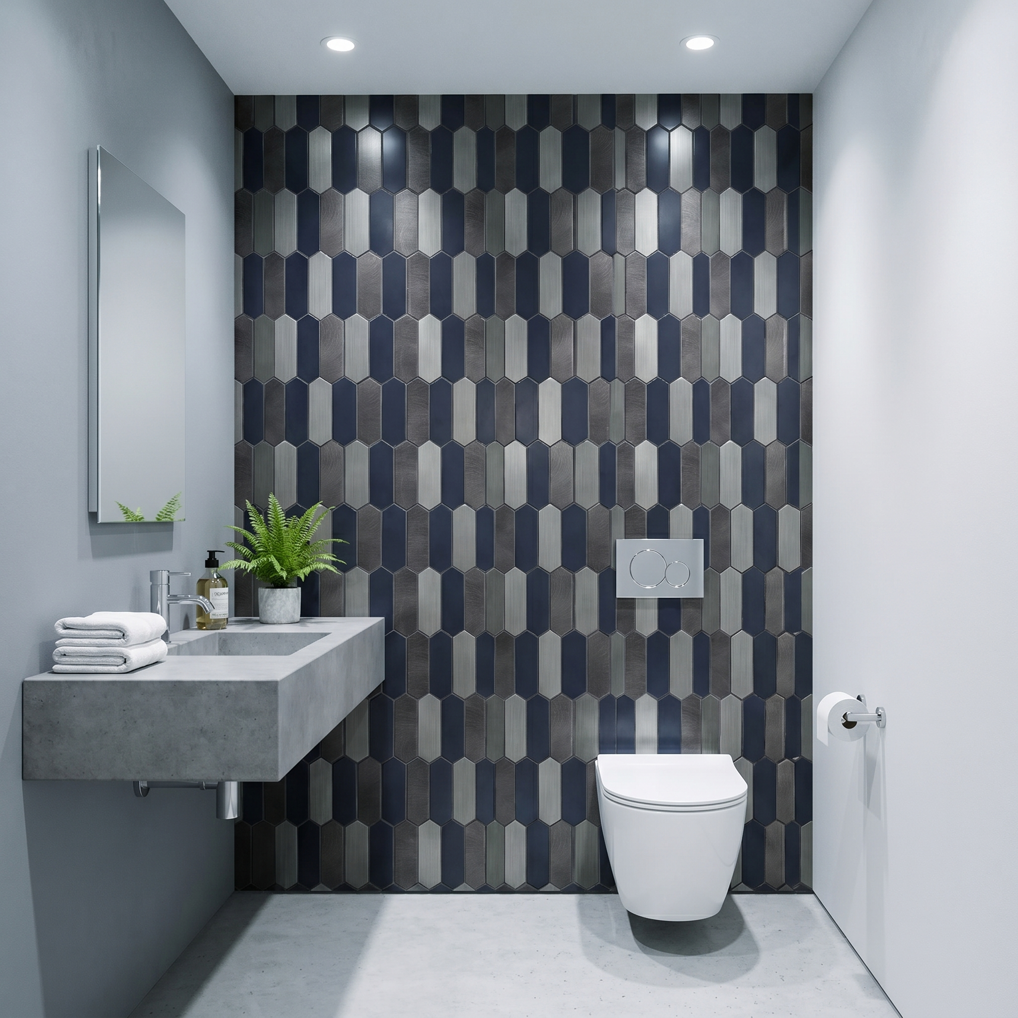 Peel and Stick Backsplash | Picket Blue | 11.1×10.75"