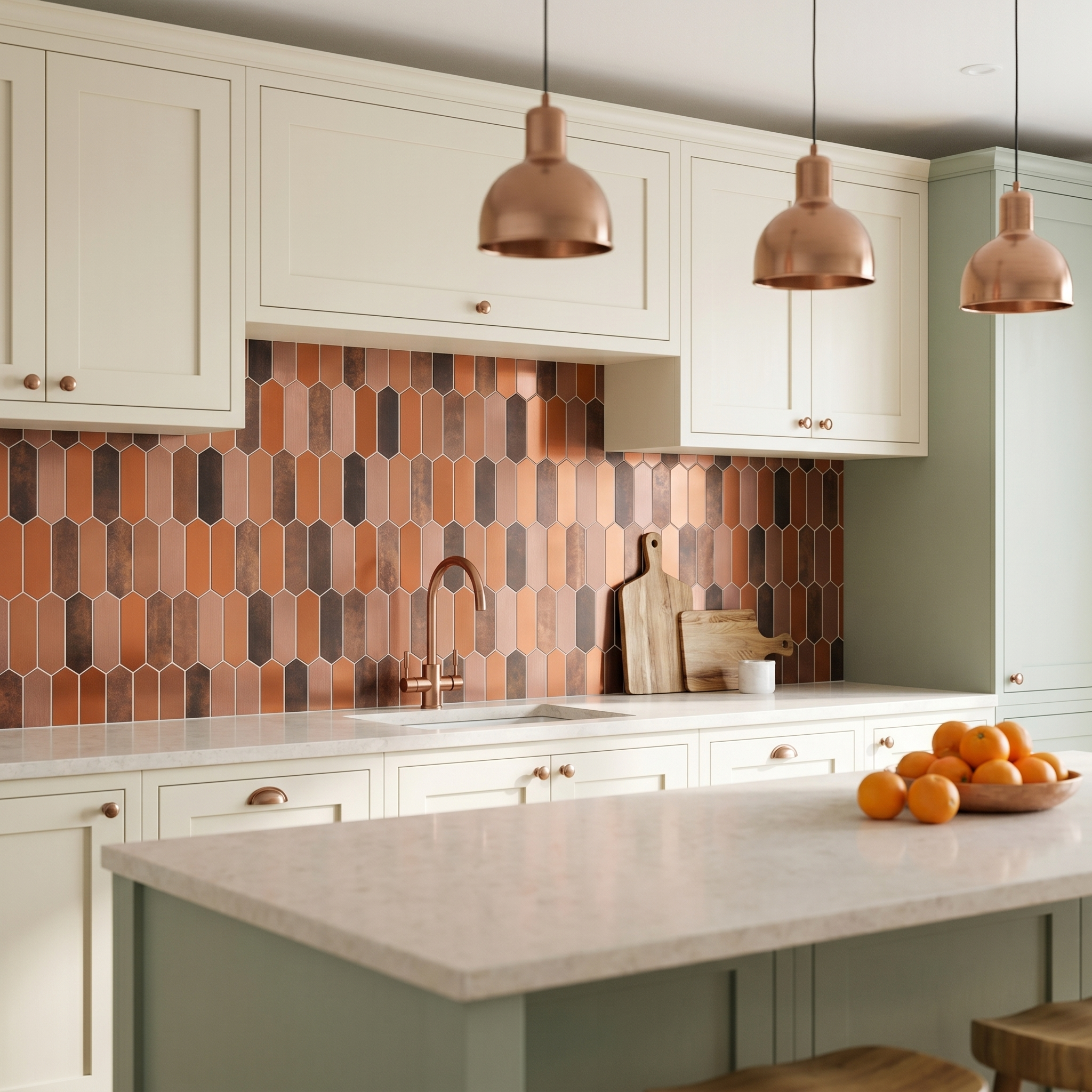 Peel and Stick Backsplash | Picket Brown | 11.1×10.75"