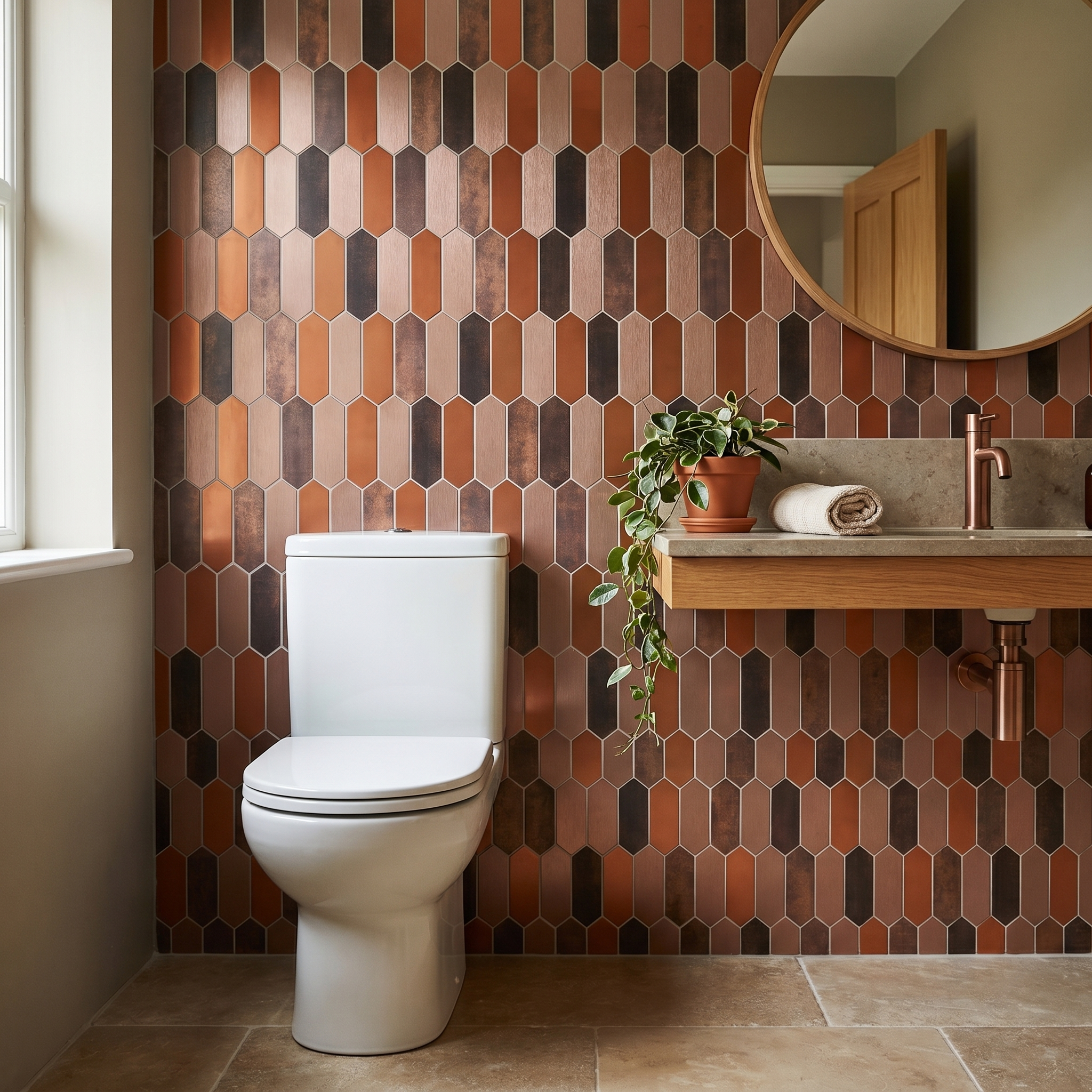 Peel and Stick Backsplash | Picket Brown | 11.1×10.75"