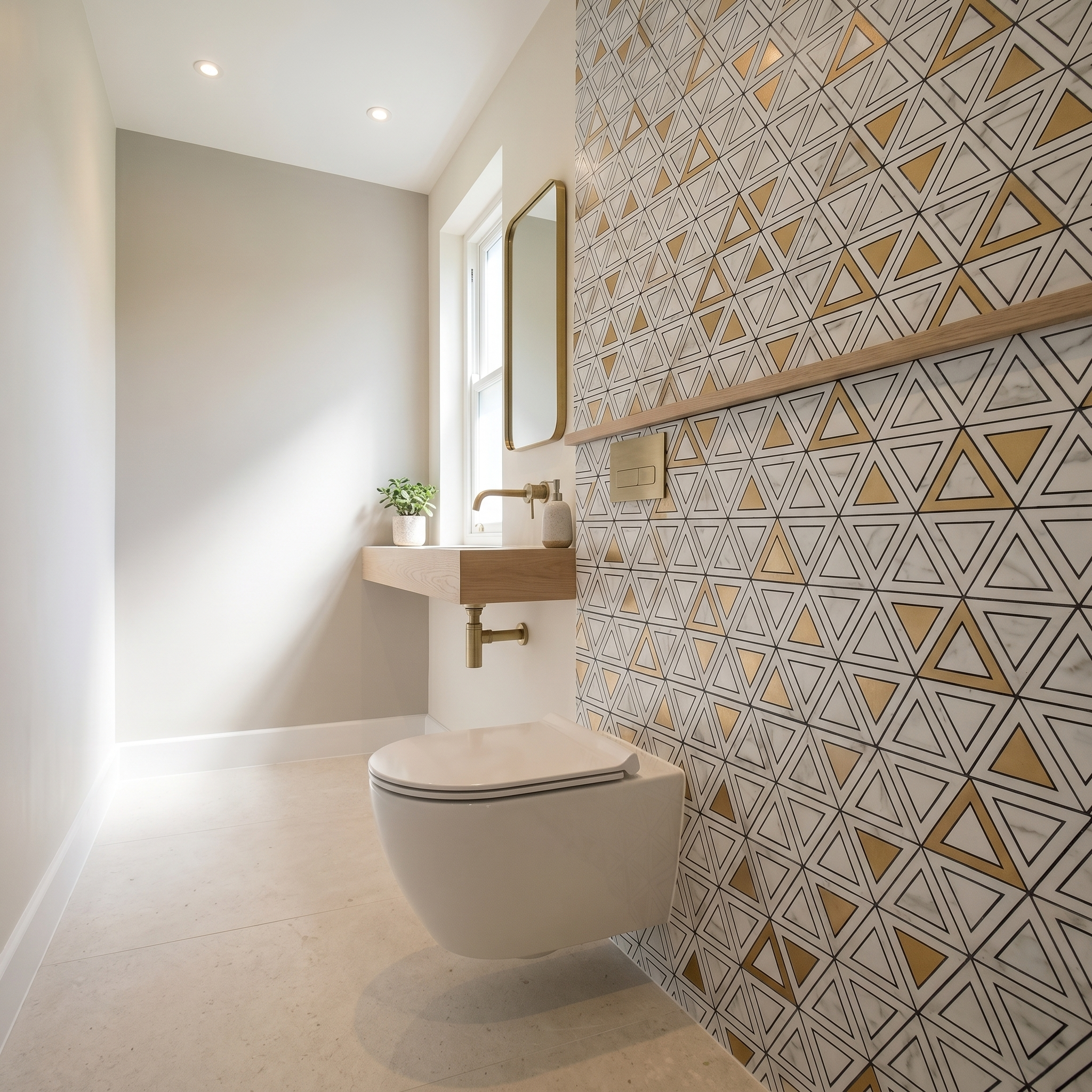 Peel and Stick Backsplash | Triangle Gold | 11.3×13.03"