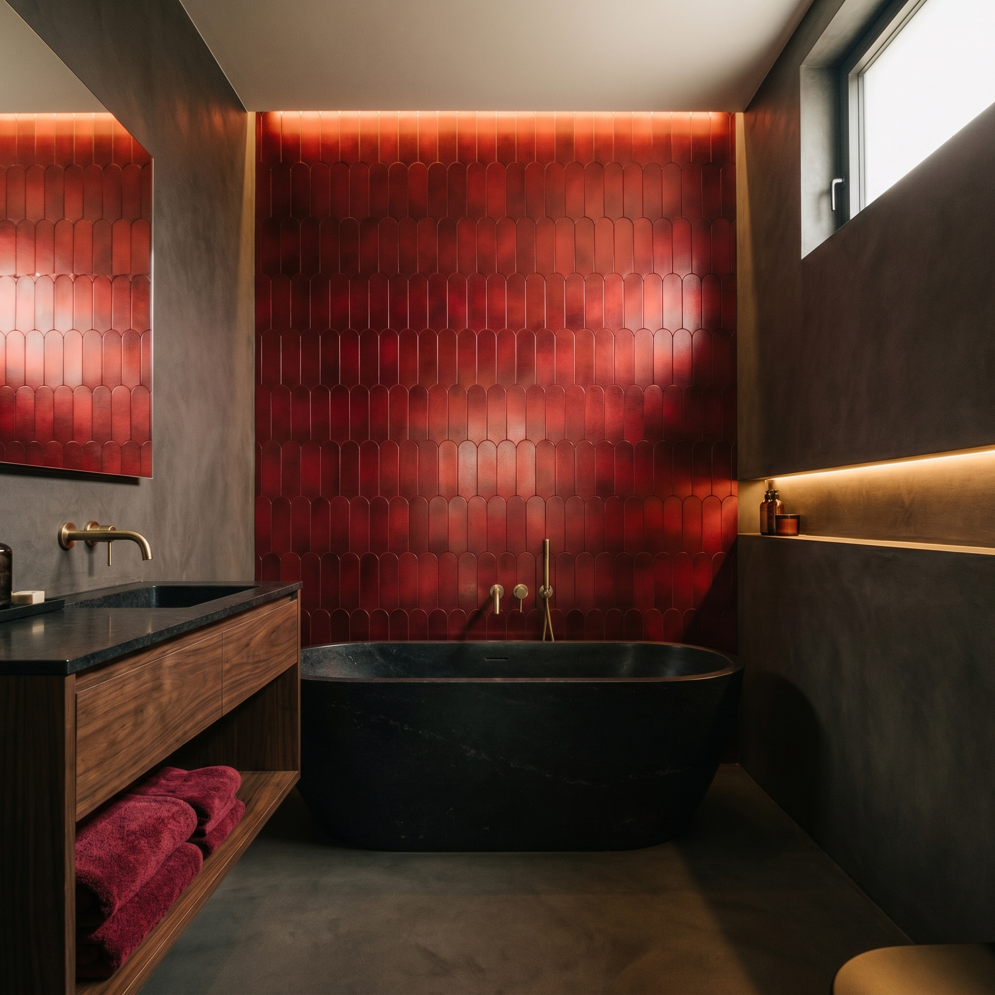 Peel and Stick Backsplash | Arch Red | 11.73×11.34"