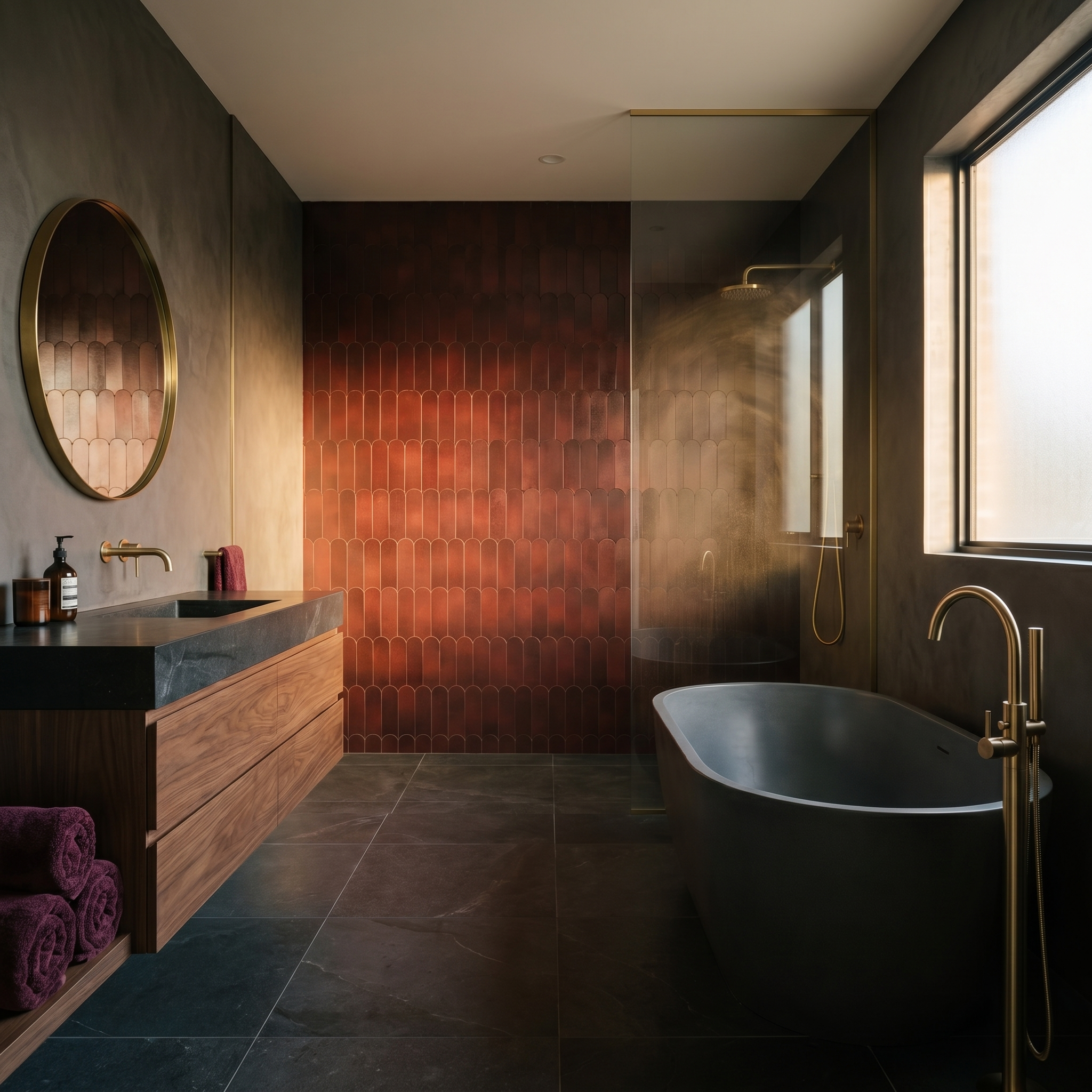 Peel and Stick Backsplash | Arch Burgundy | 11.73×11.34"