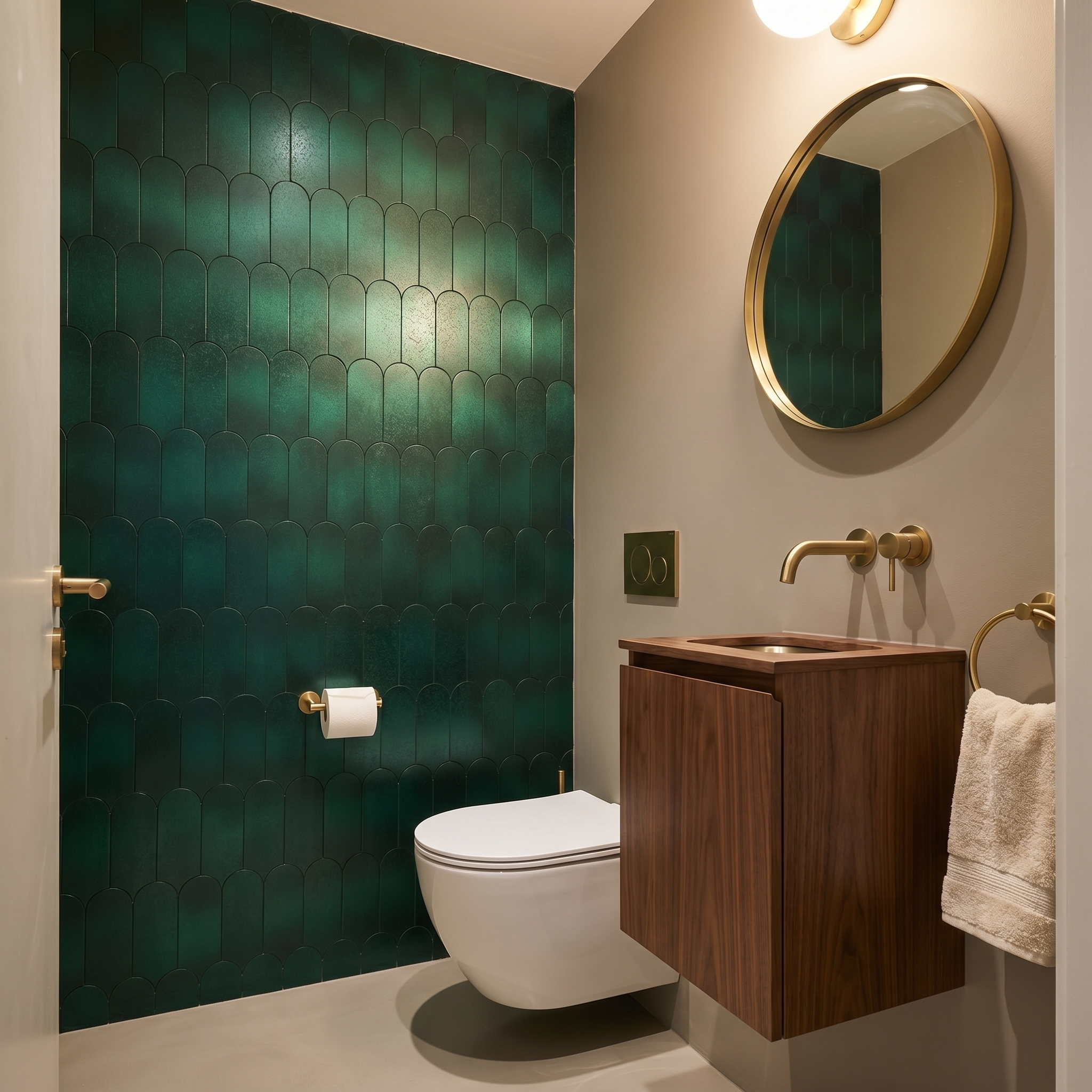 Peel and Stick Backsplash | Arch Dark Green | 11.73×11.34"