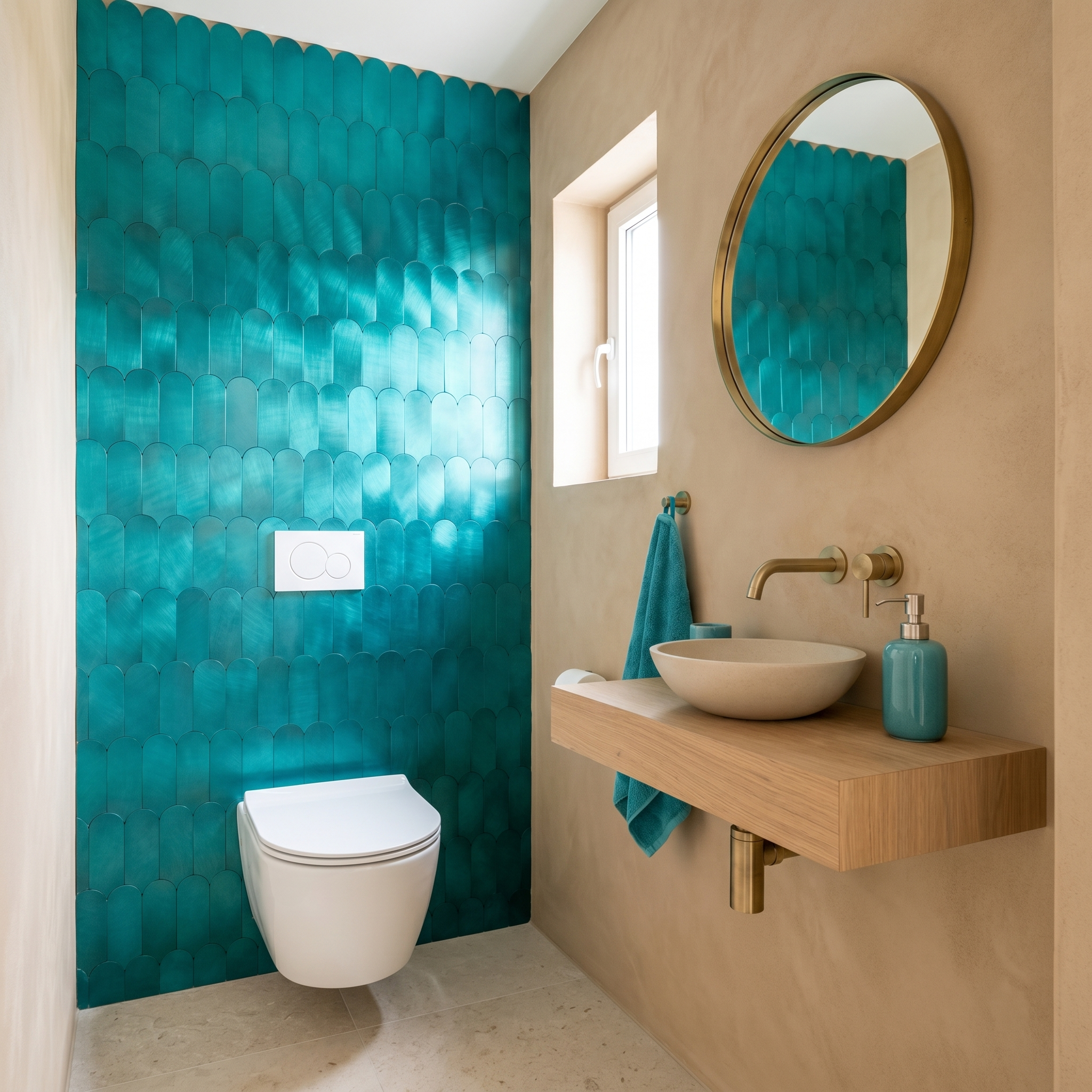 Peel and Stick Backsplash | Arch Turquoise | 11.73×11.34"