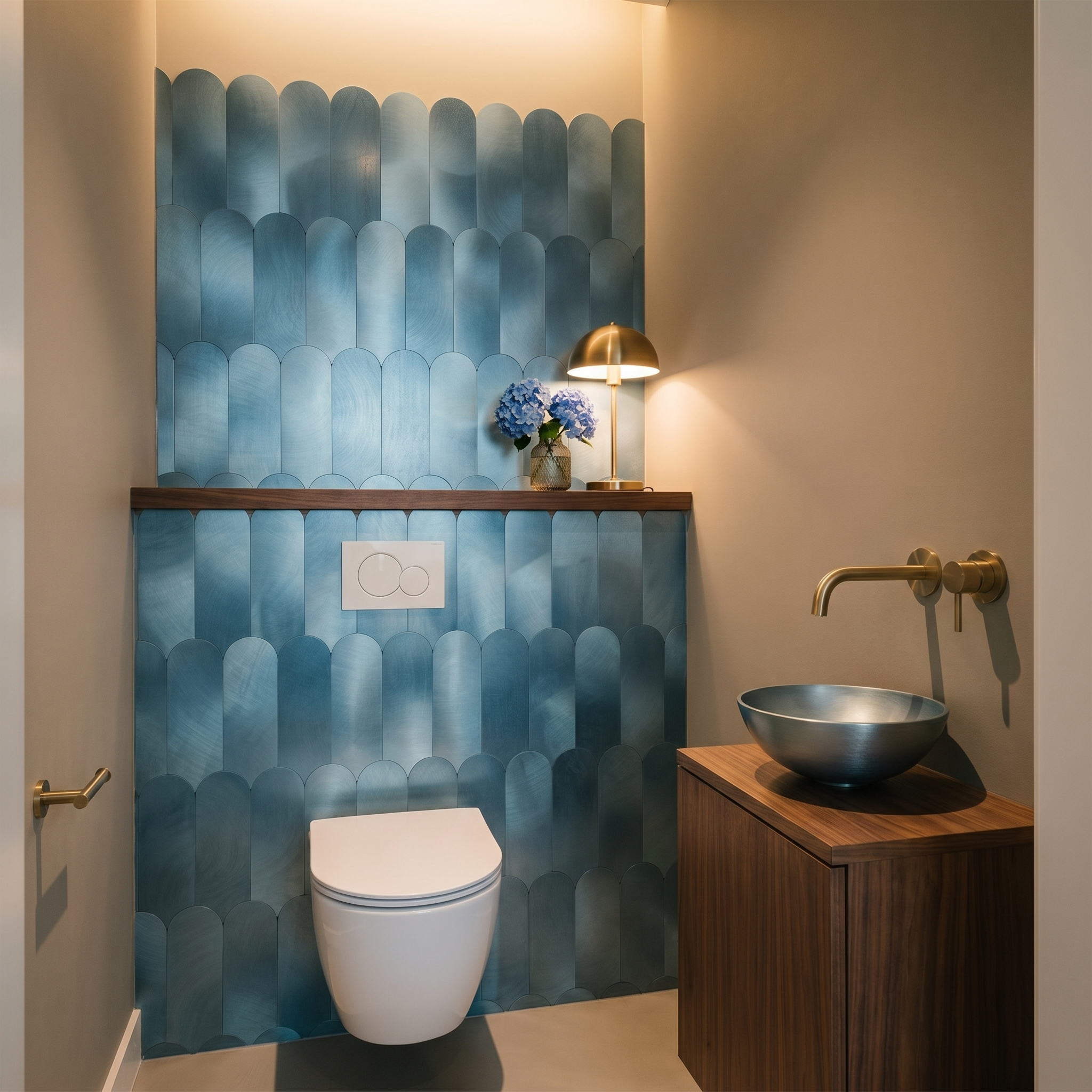 Peel and Stick Backsplash | Arch Blue | 11.73×11.34"