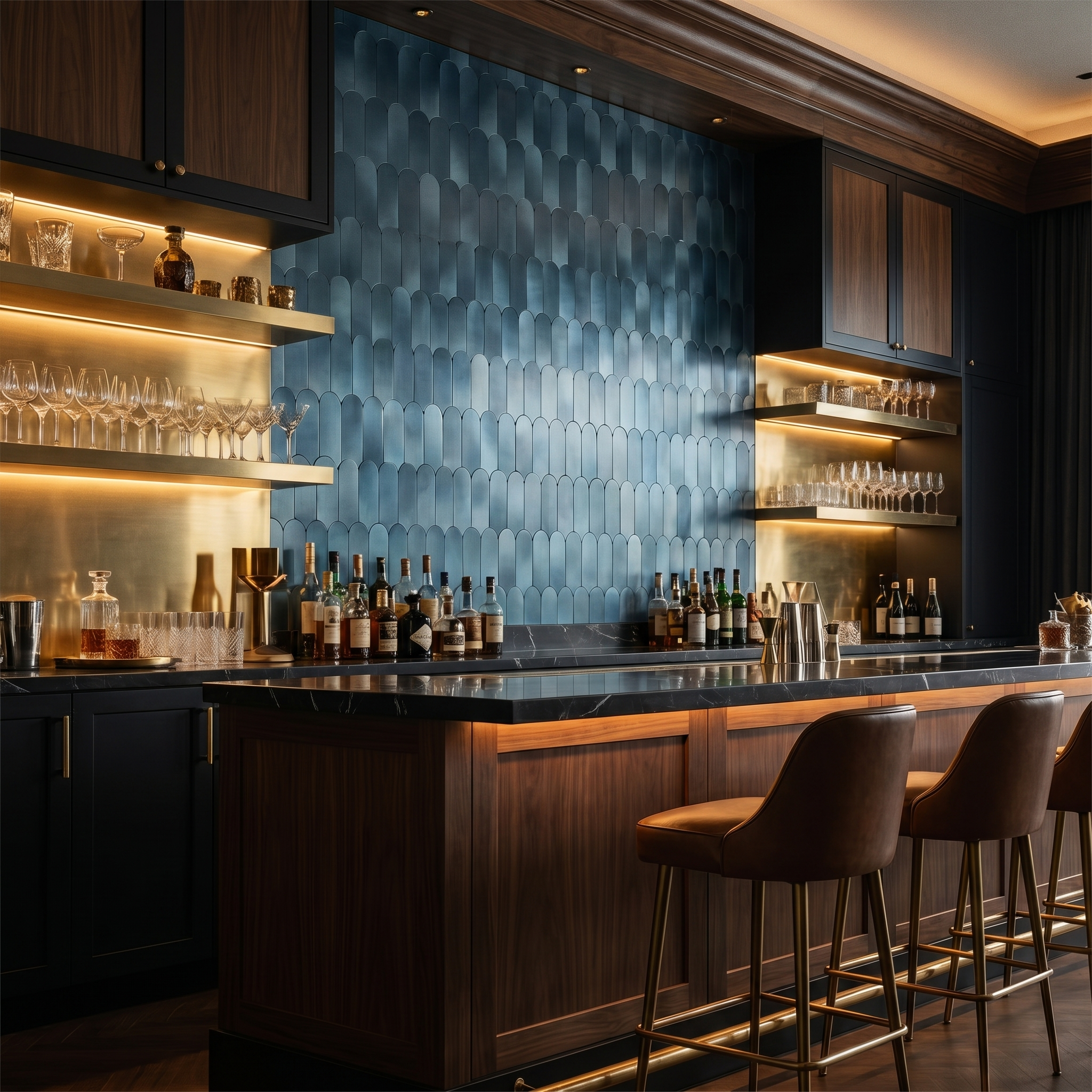 Peel and Stick Backsplash | Arch Blue | 11.73×11.34"