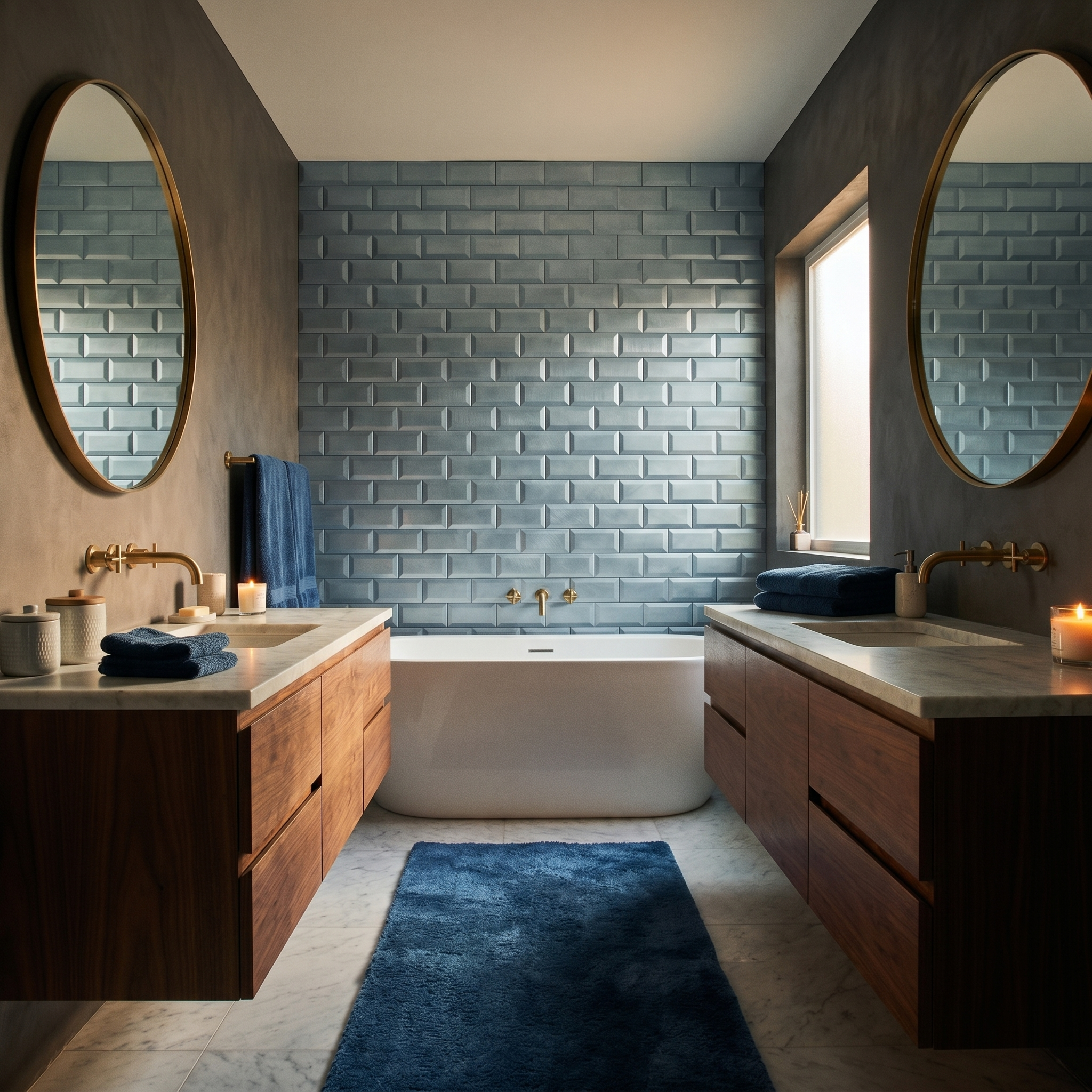 Peel and Stick Backsplash | Subway 3D Blue | 12.01×12.01"