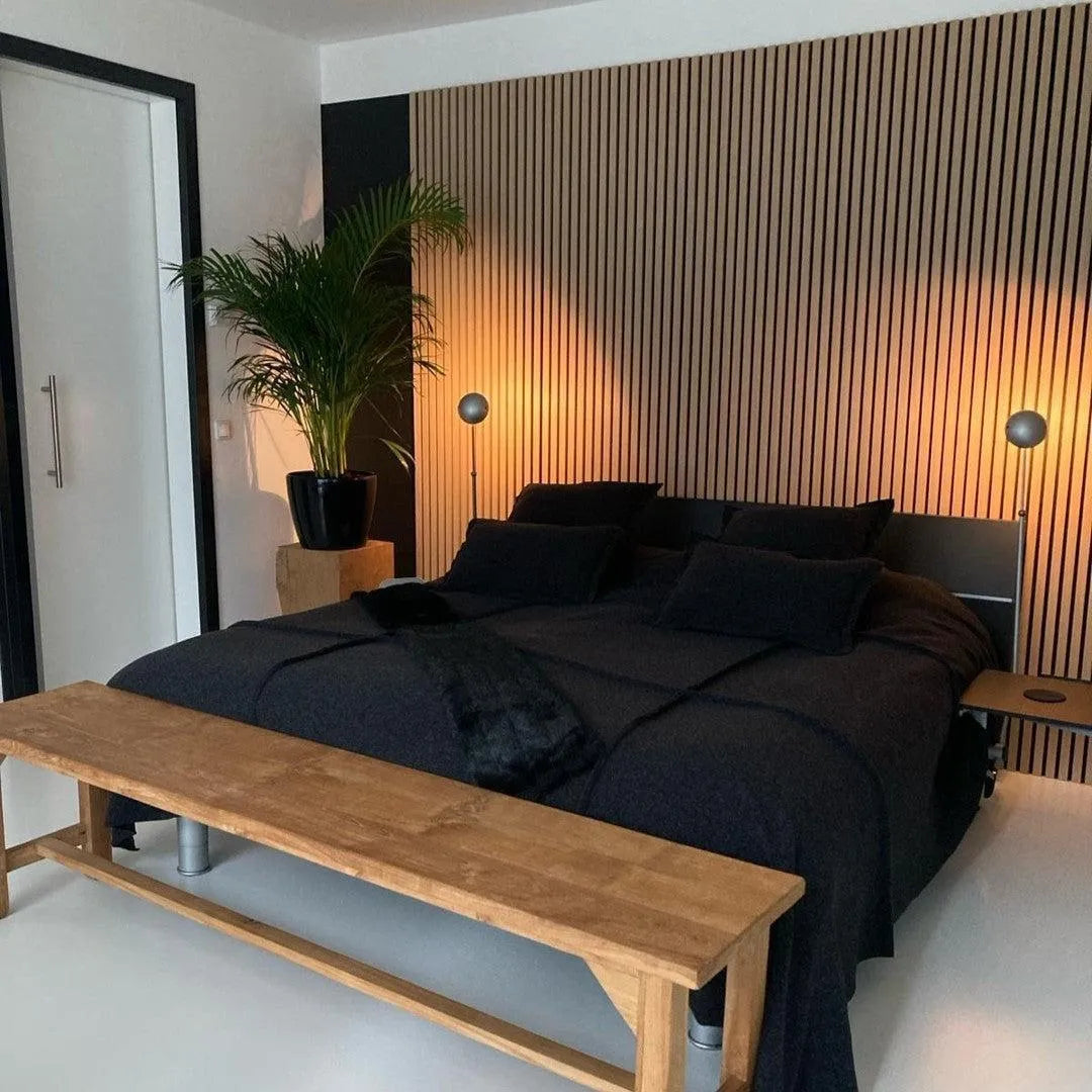 Acoustic Slat Wall Panel | Natural Oak | Premium 3-sided Wood Veneer