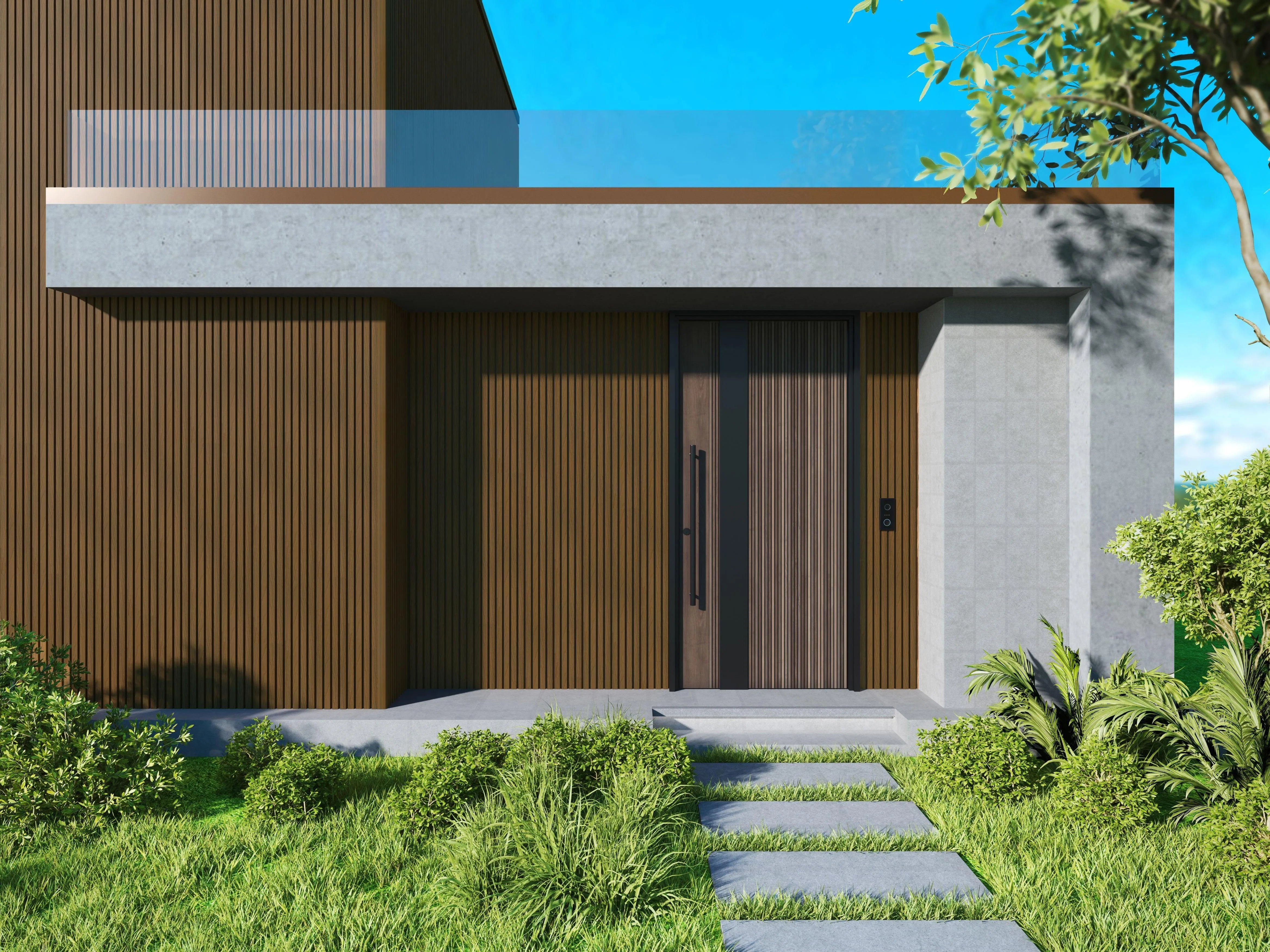 Exterior Wall Panel Oak 94.5" | Garden | 3D Wood Grain