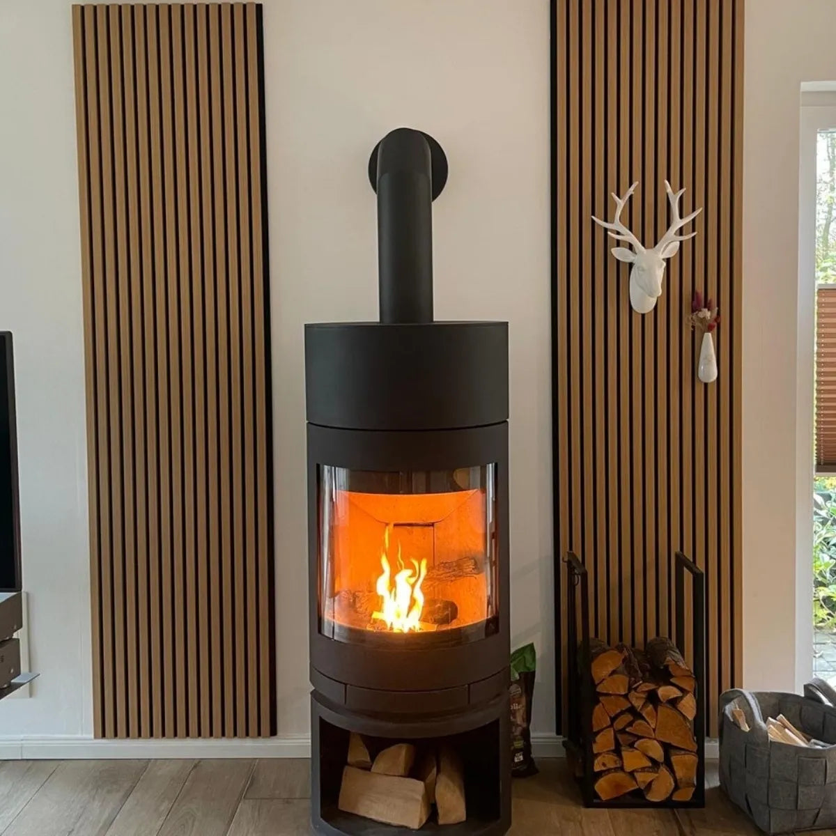 Acoustic Slat Wall Panel | Rustic Oak | Premium 3-sided Wood Veneer