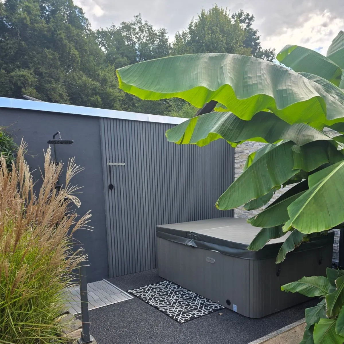 Exterior Wall Panel Stone Gray 94.5" | Garden | 3D Wood Grain (2 Panels per Box)