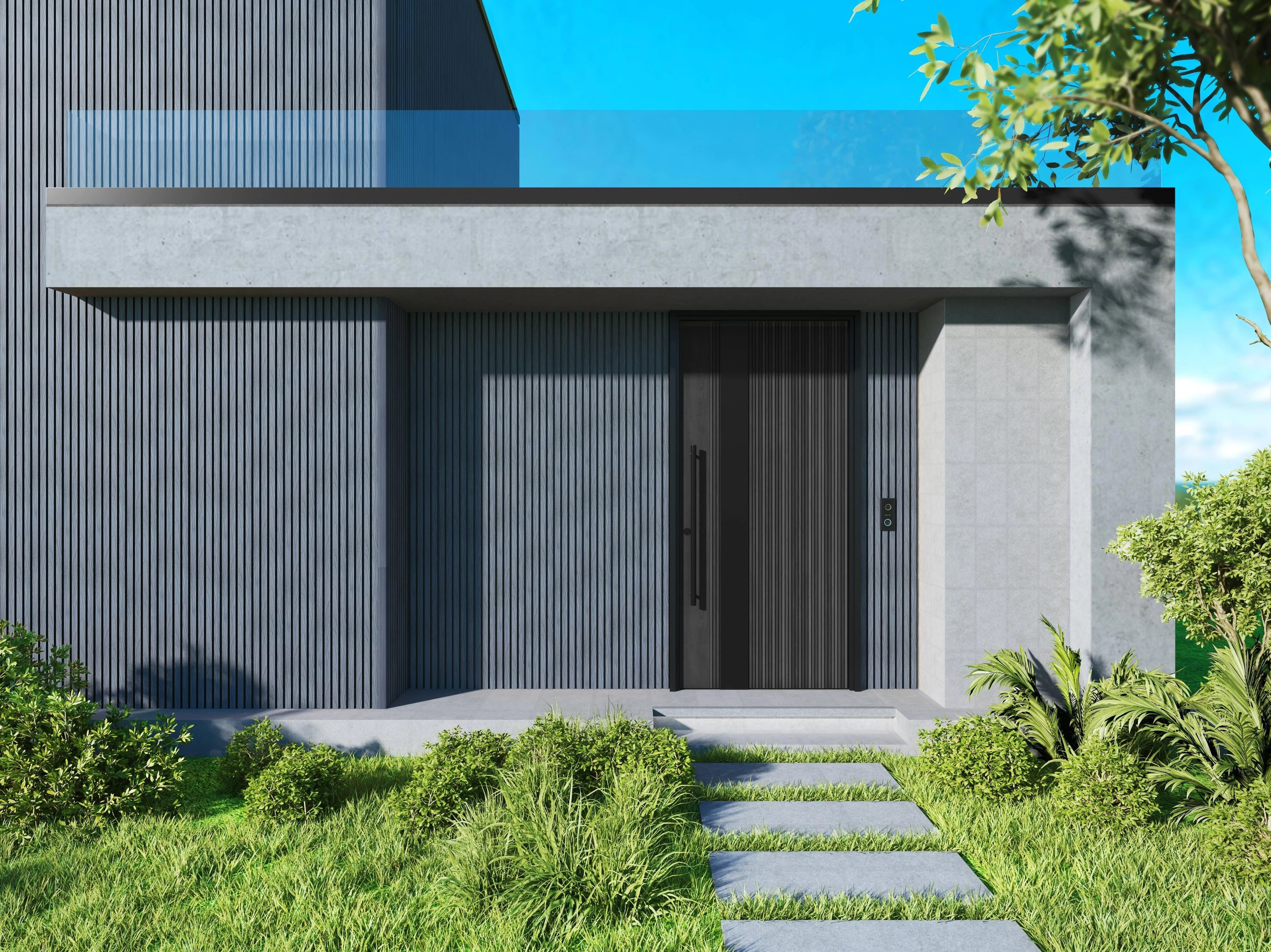 Exterior Wall Panel Stone Gray 94.5" | Garden | 3D Wood Grain