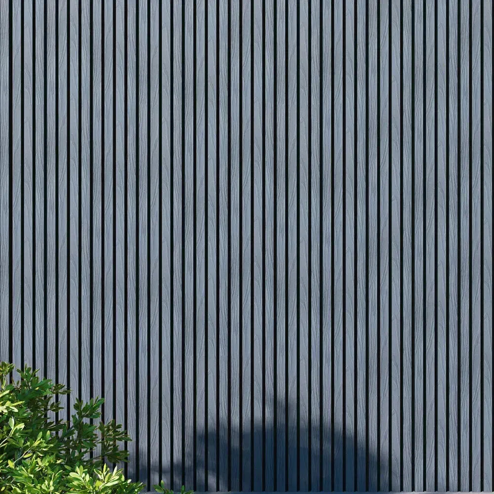 Exterior Wall Panel Stone Gray 94.5" | Garden | 3D Wood Grain