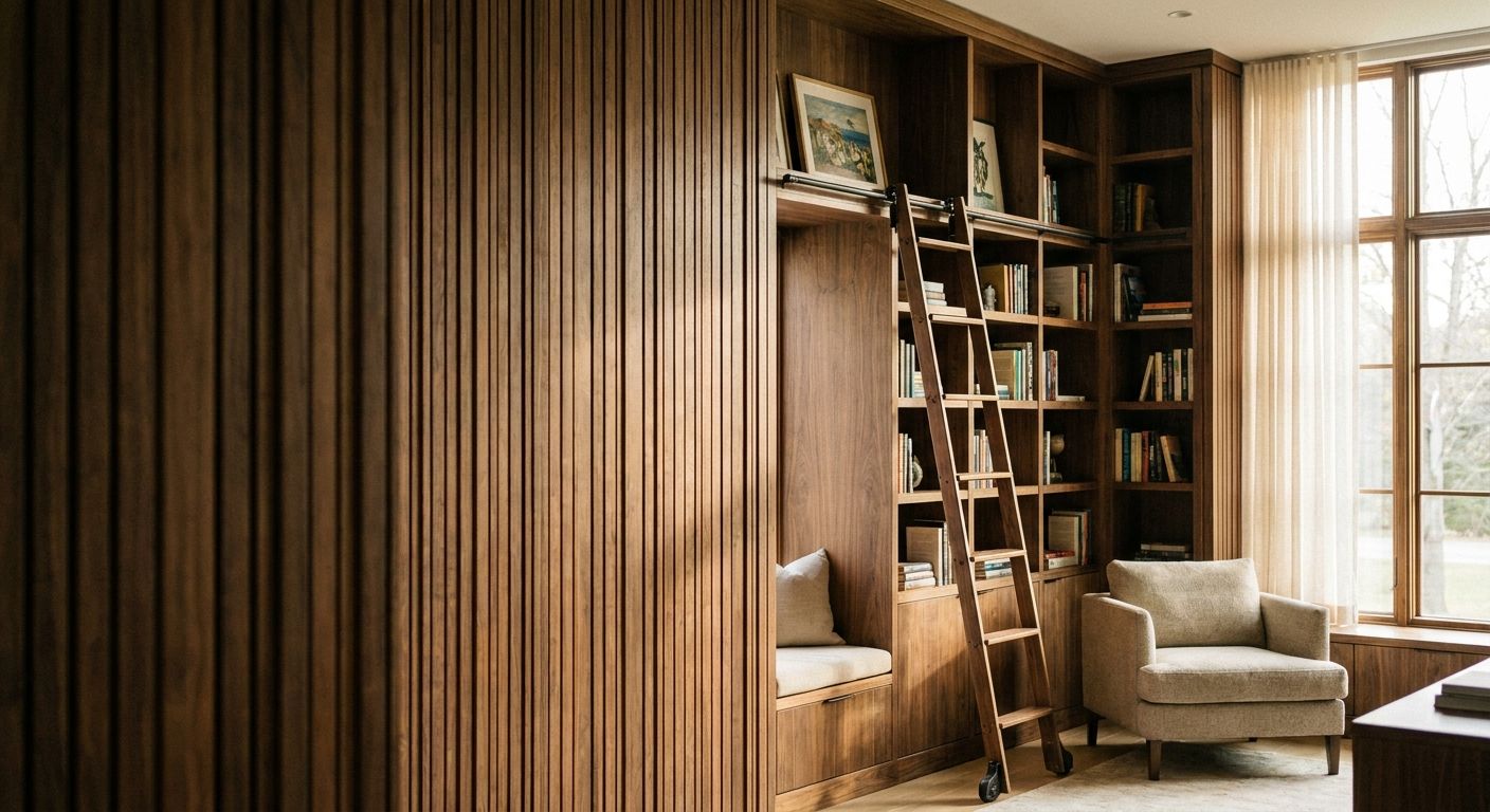 Best wood wall panels for built-in bookshelf surrounds