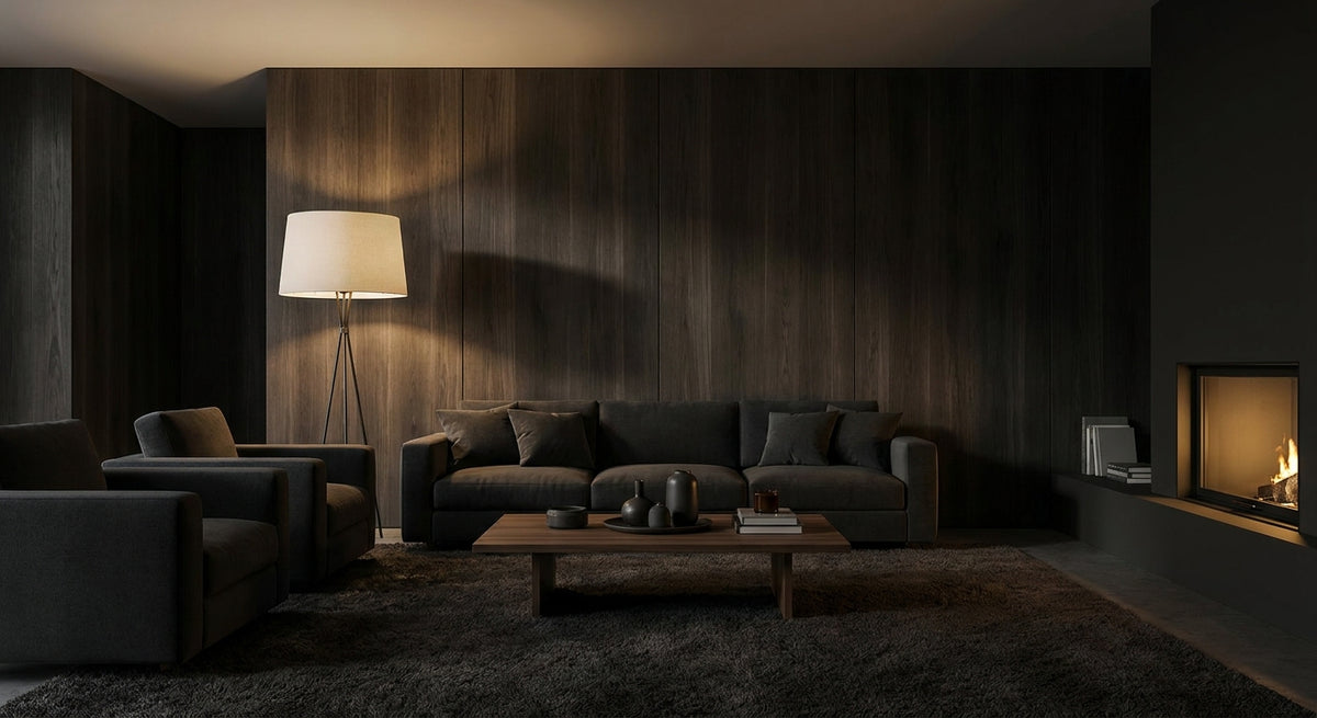Best smoked oak panels for dark moody living rooms