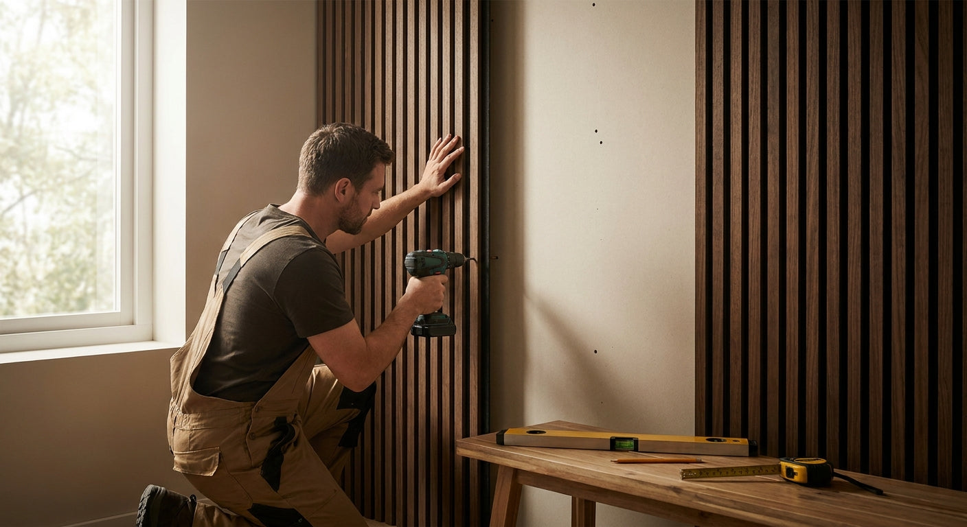 How to install acoustic slat wall panels on drywall