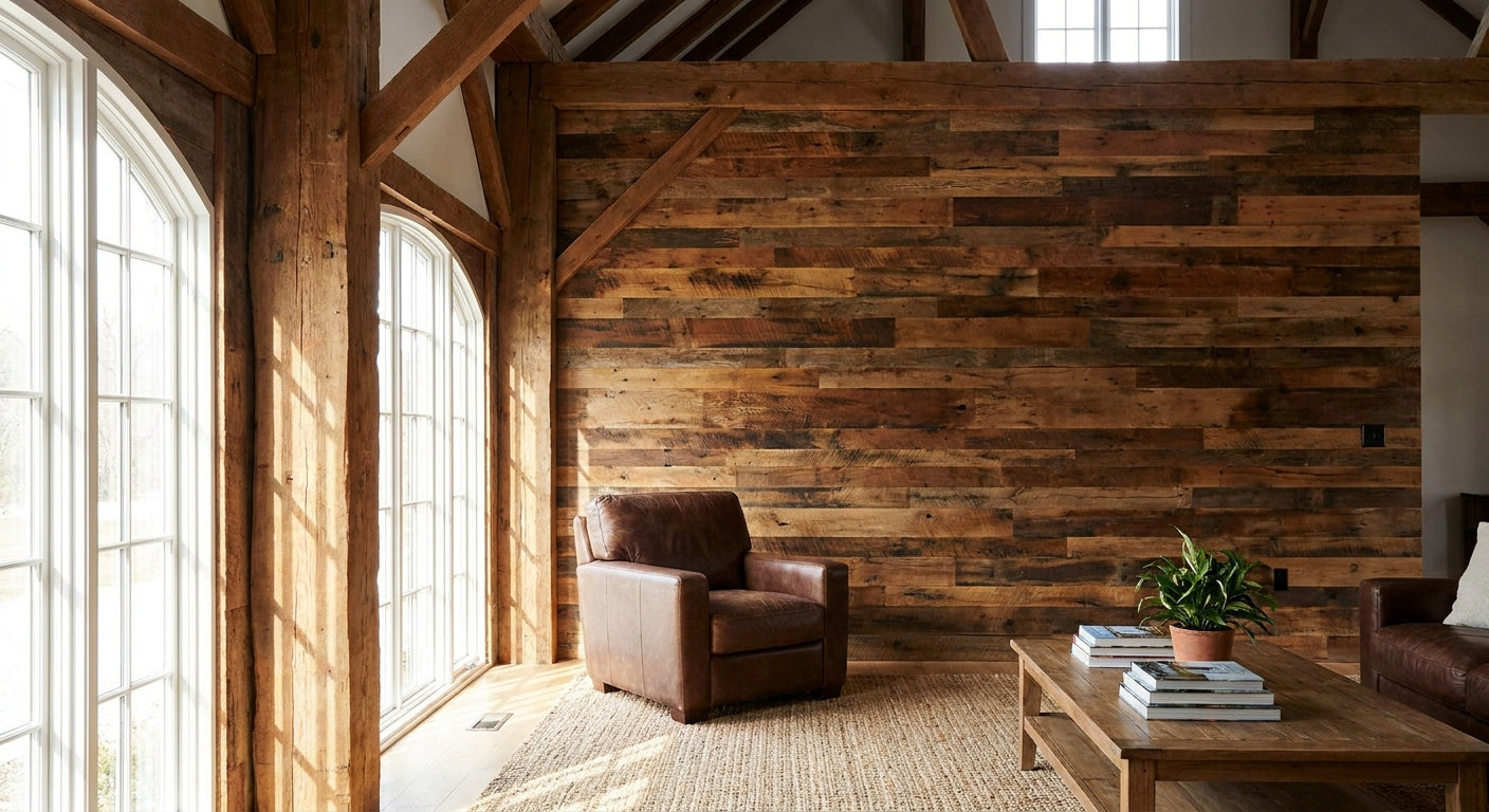 Wood panels for barn conversion interior walls